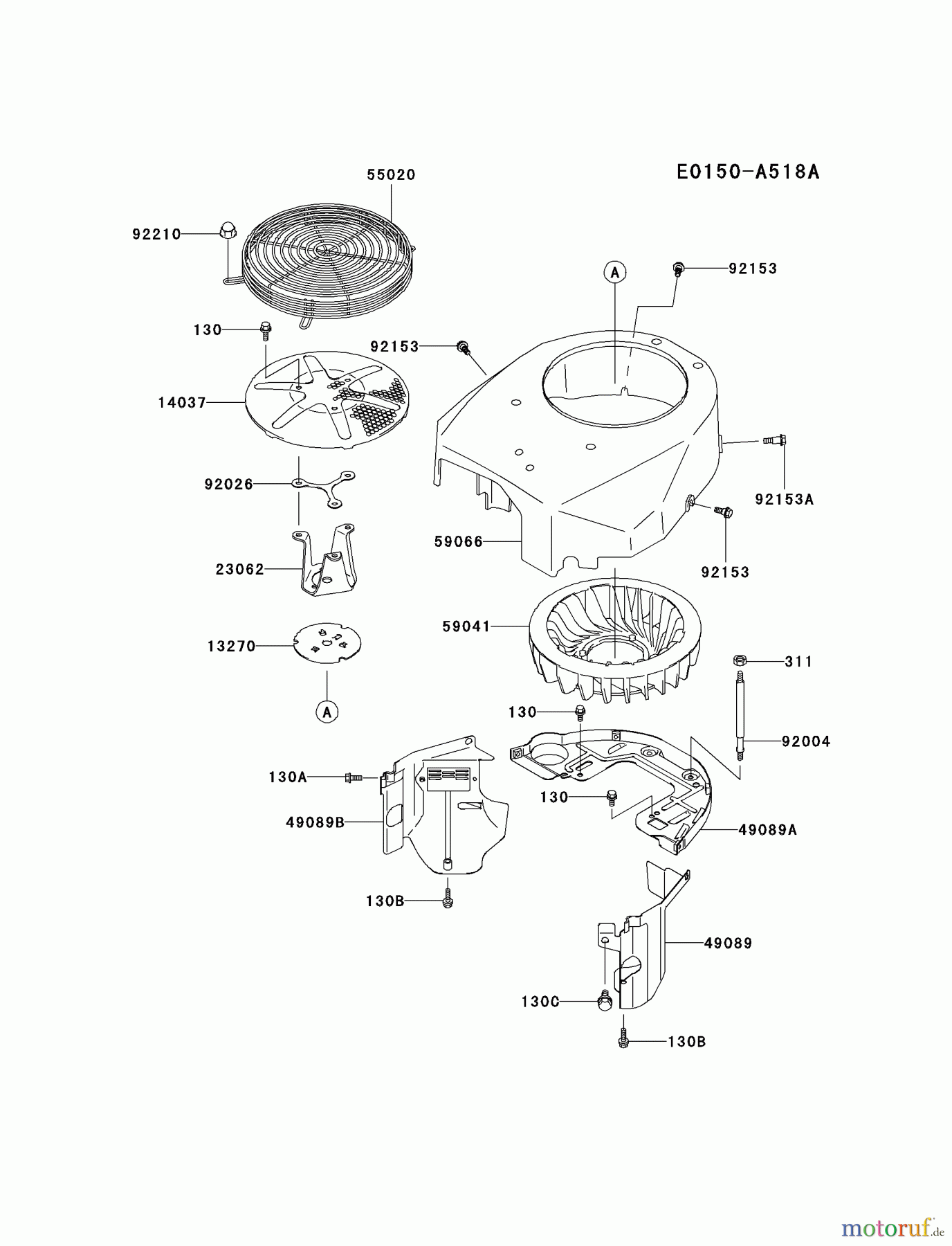 Kawasaki Motoren Motoren Vertikal FA210V - AS02 bis FH641V - DS24 FH531V-BS08 - Kawasaki FH531V 4-Stroke Engine COOLING-EQUIPMENT