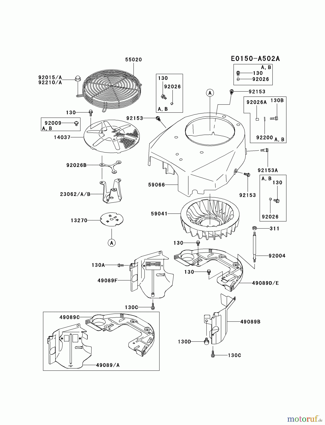 Kawasaki Motoren Motoren Vertikal FA210V - AS02 bis FH641V - DS24 FH531V-BS07 - Kawasaki FH531V 4-Stroke Engine COOLING-EQUIPMENT