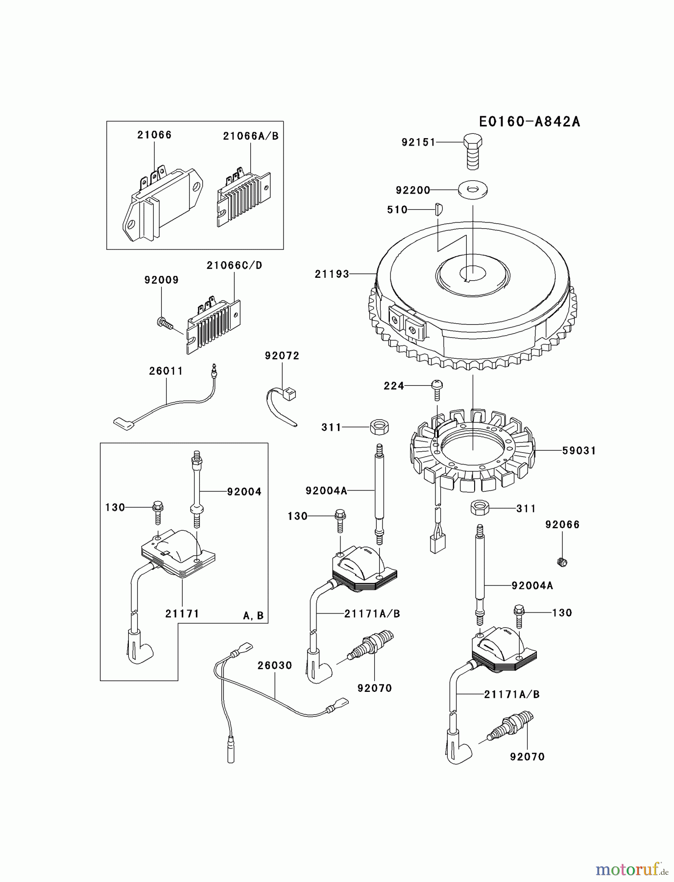 Kawasaki Motoren Motoren Vertikal FA210V - AS02 bis FH641V - DS24 FH531V-BS07 - Kawasaki FH531V 4-Stroke Engine ELECTRIC-EQUIPMENT