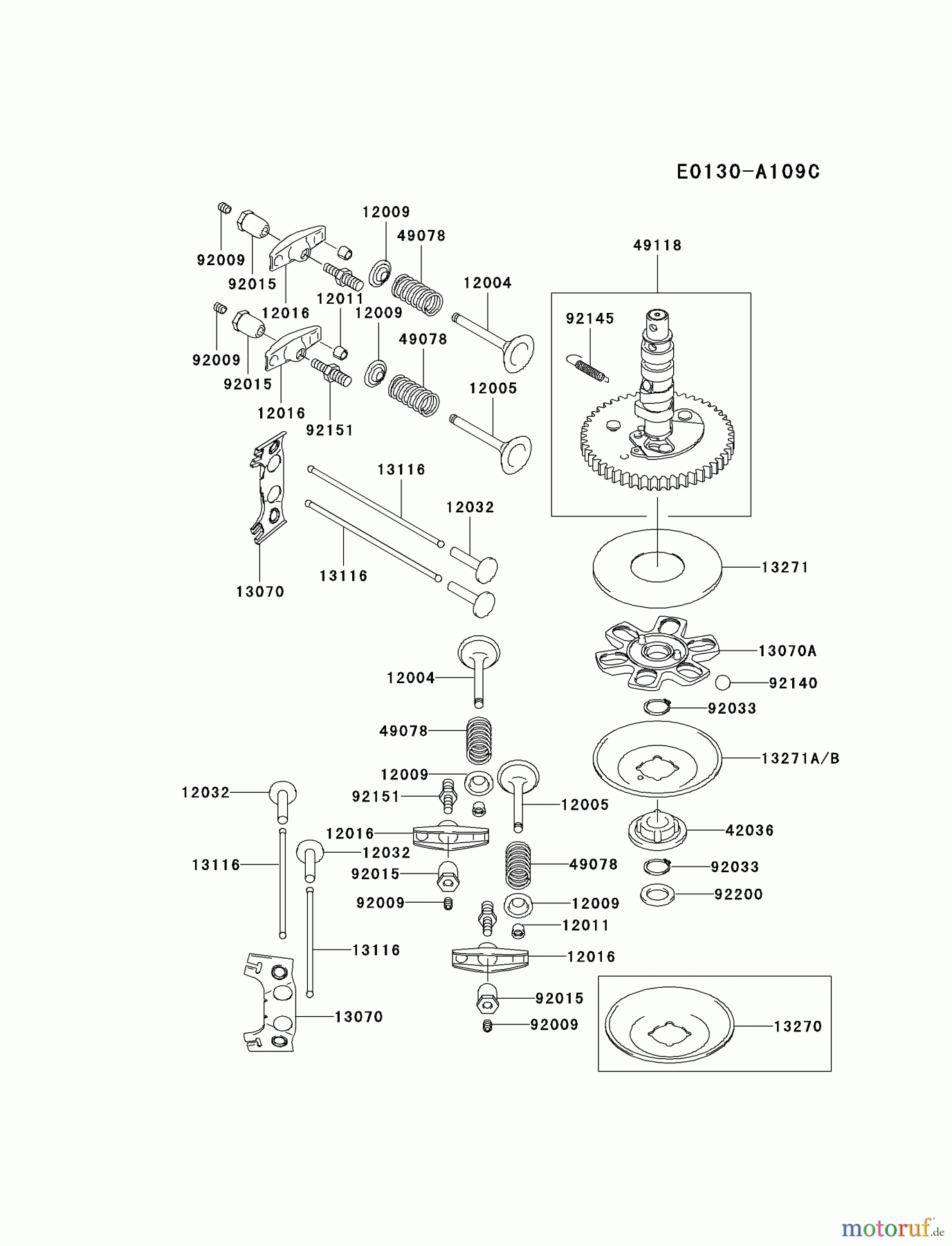 Kawasaki Motoren Motoren Vertikal FA210V - AS02 bis FH641V - DS24 FH531V-BS07 - Kawasaki FH531V 4-Stroke Engine VALVE/CAMSHAFT