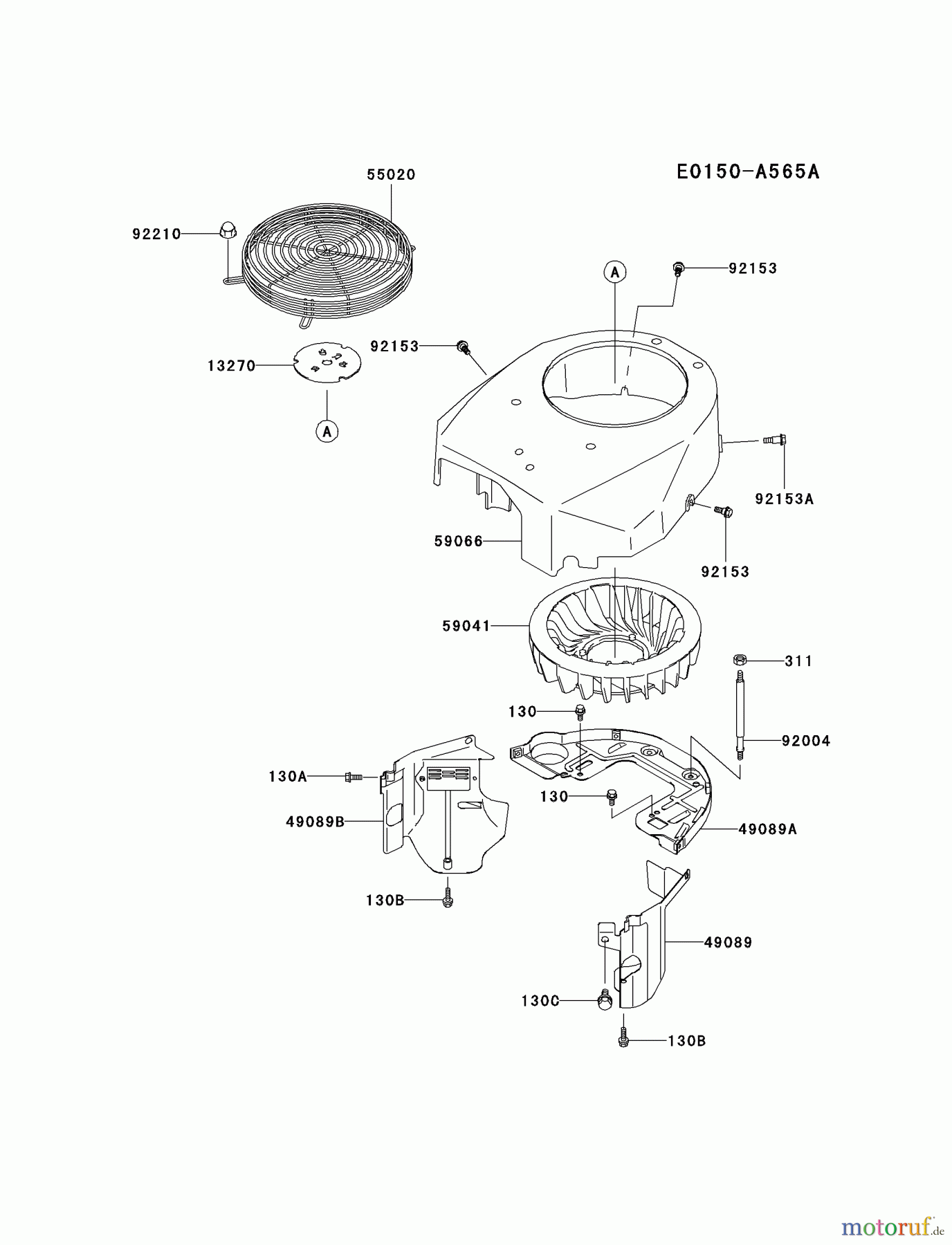 Kawasaki Motoren Motoren Vertikal FA210V - AS02 bis FH641V - DS24 FH541V-AS06 - Kawasaki FH541V 4-Stroke Engine COOLING-EQUIPMENT