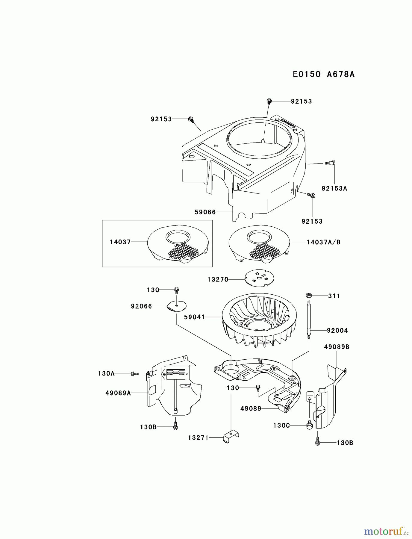 Kawasaki Motoren Motoren Vertikal FA210V - AS02 bis FH641V - DS24 FH541V-AS32 - Kawasaki FH541V 4-Stroke Engine COOLING-EQUIPMENT