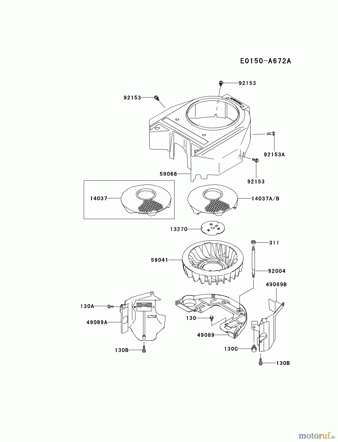 Kawasaki Motoren Motoren Vertikal FA210V - AS02 bis FH641V - DS24 FH541V-AS33 - Kawasaki FH541V 4-Stroke Engine COOLING-EQUIPMENT
