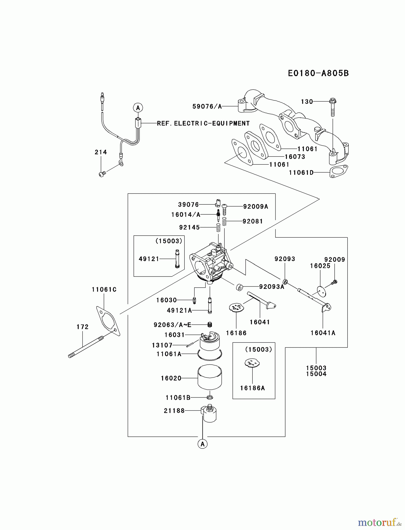 Kawasaki Motoren Motoren Vertikal FA210V - AS02 bis FH641V - DS24 FH541V-CS44 - Kawasaki FH541V 4-Stroke Engine CARBURETOR