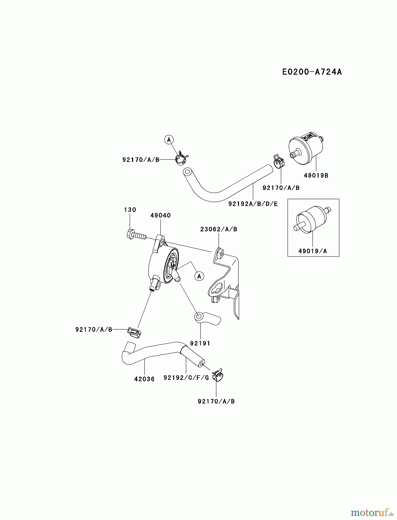 Kawasaki Motoren Motoren Vertikal FA210V - AS02 bis FH641V - DS24 FH541V-BS43 - Kawasaki FH541V 4-Stroke Engine FUEL-TANK/FUEL-VALVE