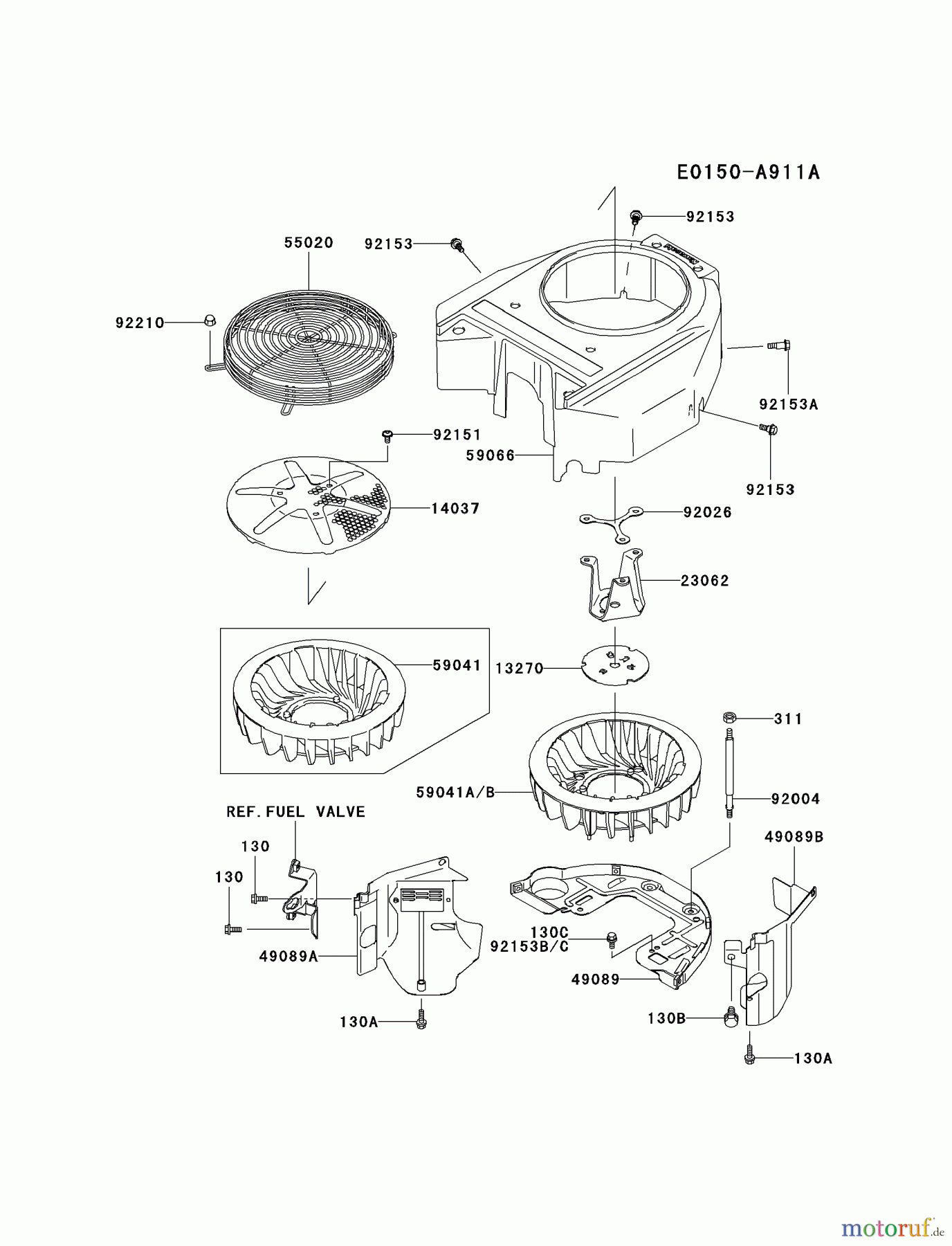 Kawasaki Motoren Motoren Vertikal FA210V - AS02 bis FH641V - DS24 FH541V-DS25 - Kawasaki FH541V 4-Stroke Engine COOLING-EQUIPMENT