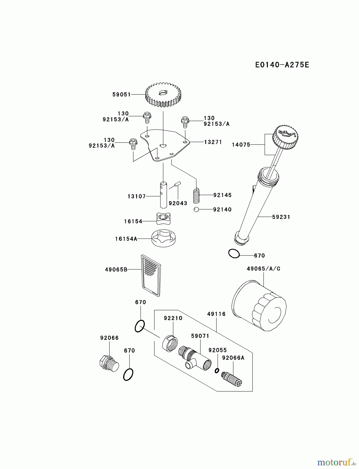 Kawasaki Motoren Motoren Vertikal FA210V - AS02 bis FH641V - DS24 FH430V-CS04 - Kawasaki FH430V 4-Stroke Engine LUBRICATION-EQUIPMENT