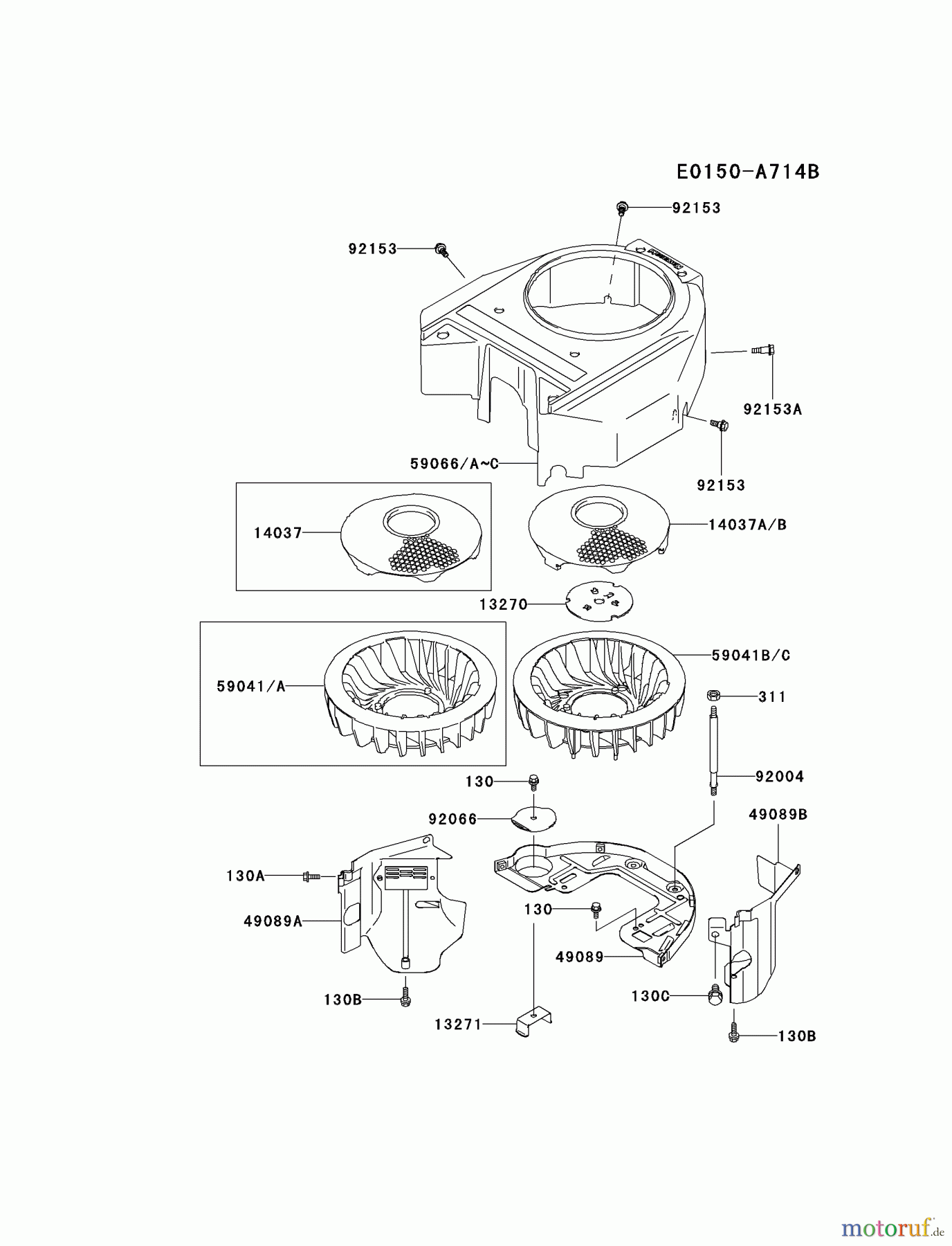 Kawasaki Motoren Motoren Vertikal FA210V - AS02 bis FH641V - DS24 FH541V-CS30 - Kawasaki FH541V 4-Stroke Engine COOLING-EQUIPMENT
