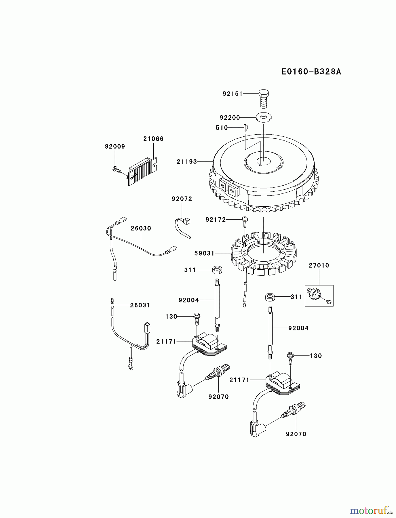 Kawasaki Motoren Motoren Vertikal FA210V - AS02 bis FH641V - DS24 FH541V-CS37 - Kawasaki FH541V 4-Stroke Engine ELECTRIC-EQUIPMENT