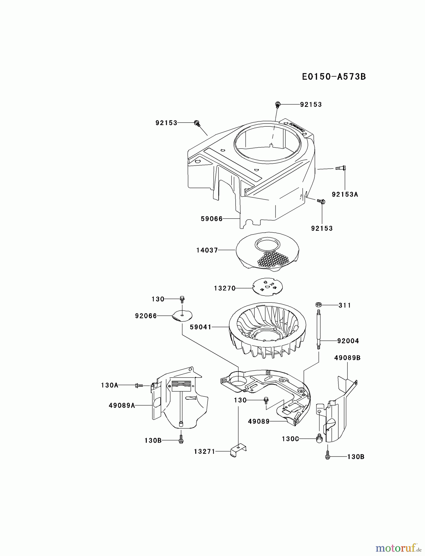 Kawasaki Motoren Motoren Vertikal FA210V - AS02 bis FH641V - DS24 FH580V-AS21 - Kawasaki FH580V 4-Stroke Engine COOLING-EQUIPMENT