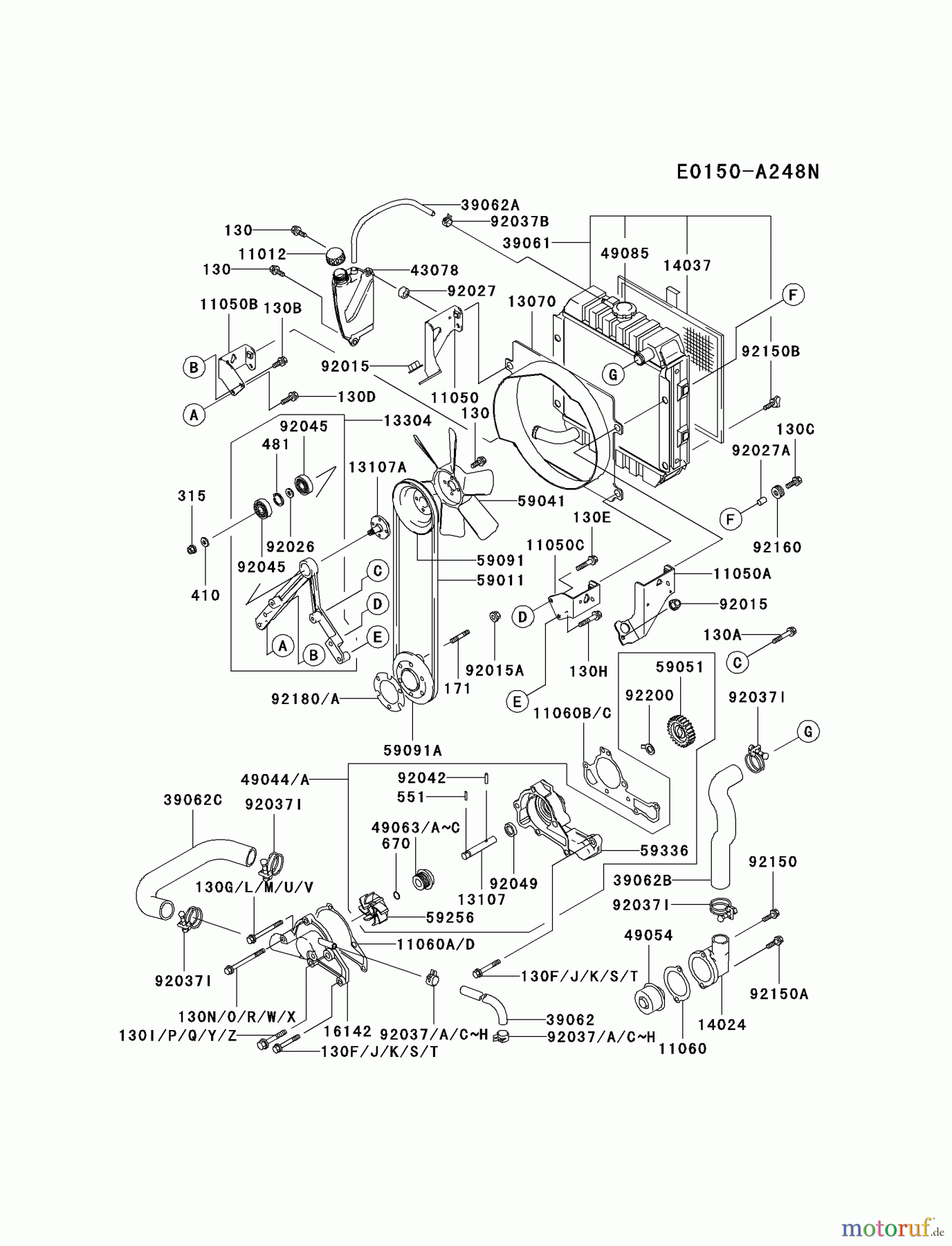  Kawasaki Motoren Motoren, Horizontal FD620D-BS19 - Kawasaki FD620D 4-Stroke Engine COOLING-EQUIPMENT #2