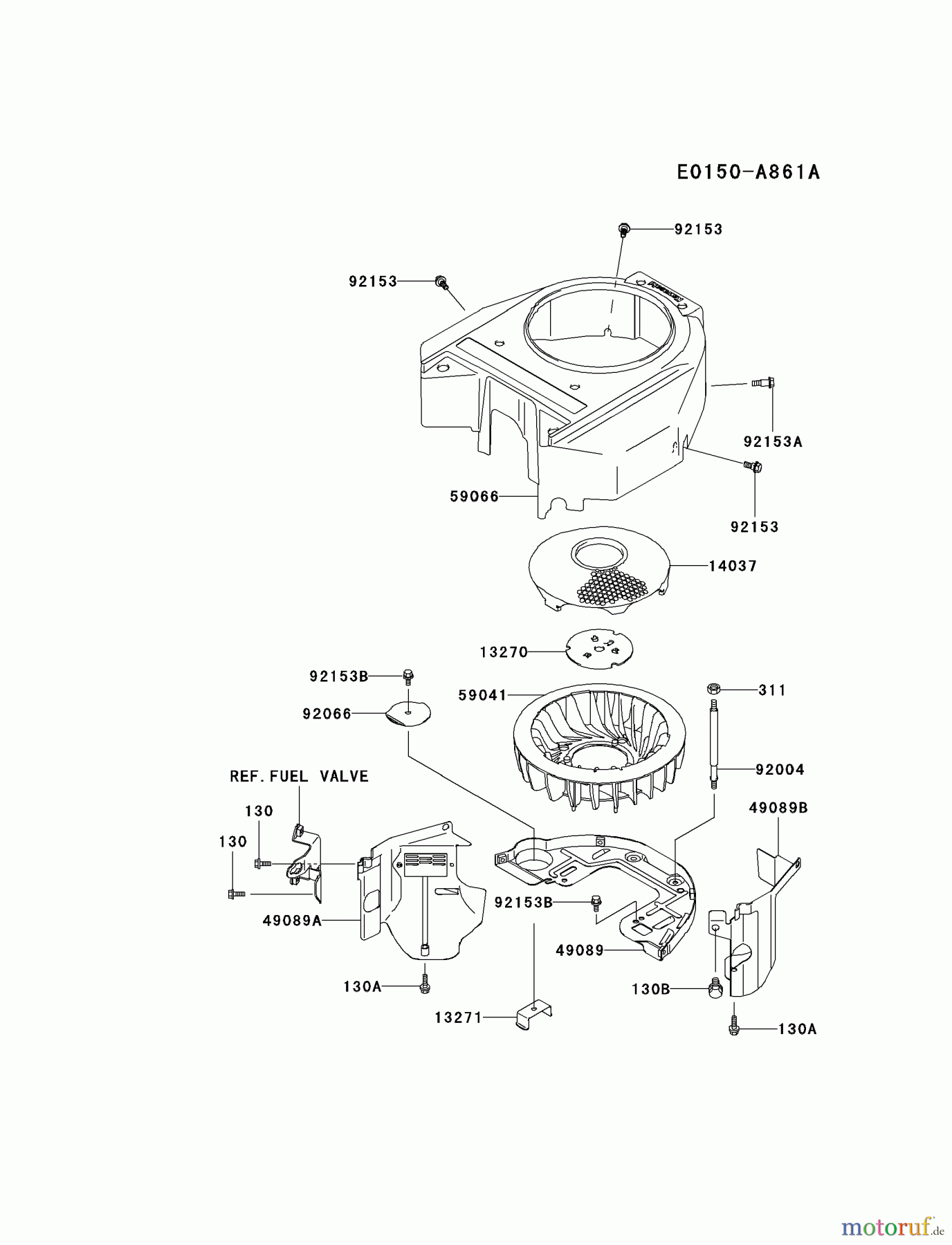 Kawasaki Motoren Motoren Vertikal FA210V - AS02 bis FH641V - DS24 FH580V-AS44 - Kawasaki FH580V 4-Stroke Engine COOLING-EQUIPMENT