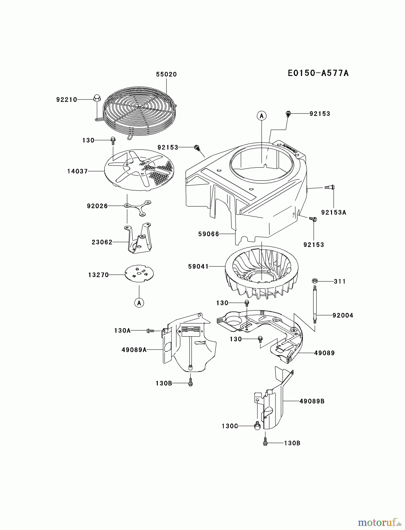 Kawasaki Motoren Motoren Vertikal FA210V - AS02 bis FH641V - DS24 FH541V-AS26 - Kawasaki FH541V 4-Stroke Engine COOLING-EQUIPMENT