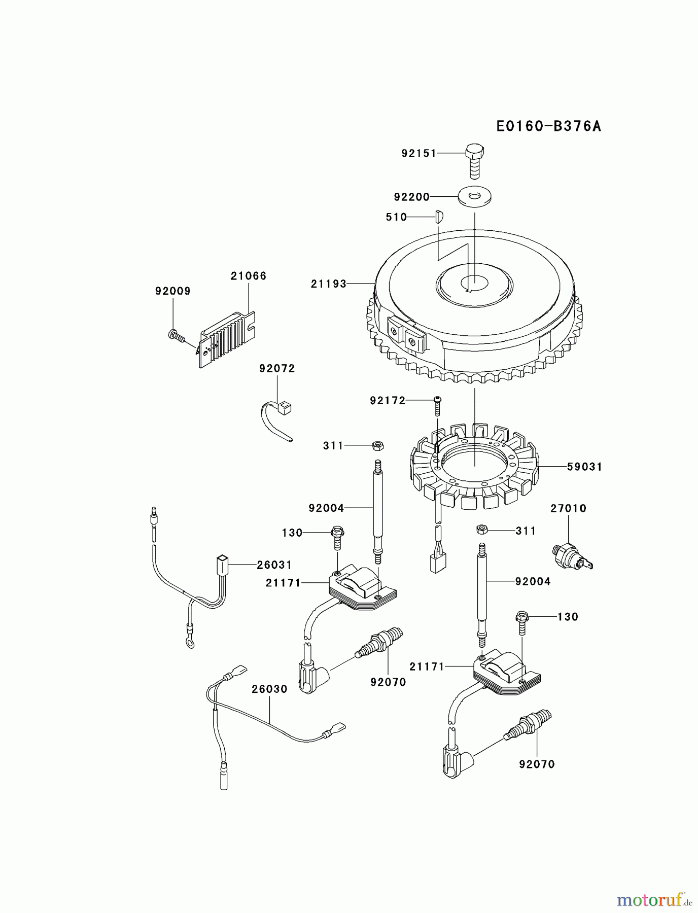 Kawasaki Motoren Motoren Vertikal FA210V - AS02 bis FH641V - DS24 FH580V-AS45 - Kawasaki FH580V 4-Stroke Engine ELECTRIC-EQUIPMENT