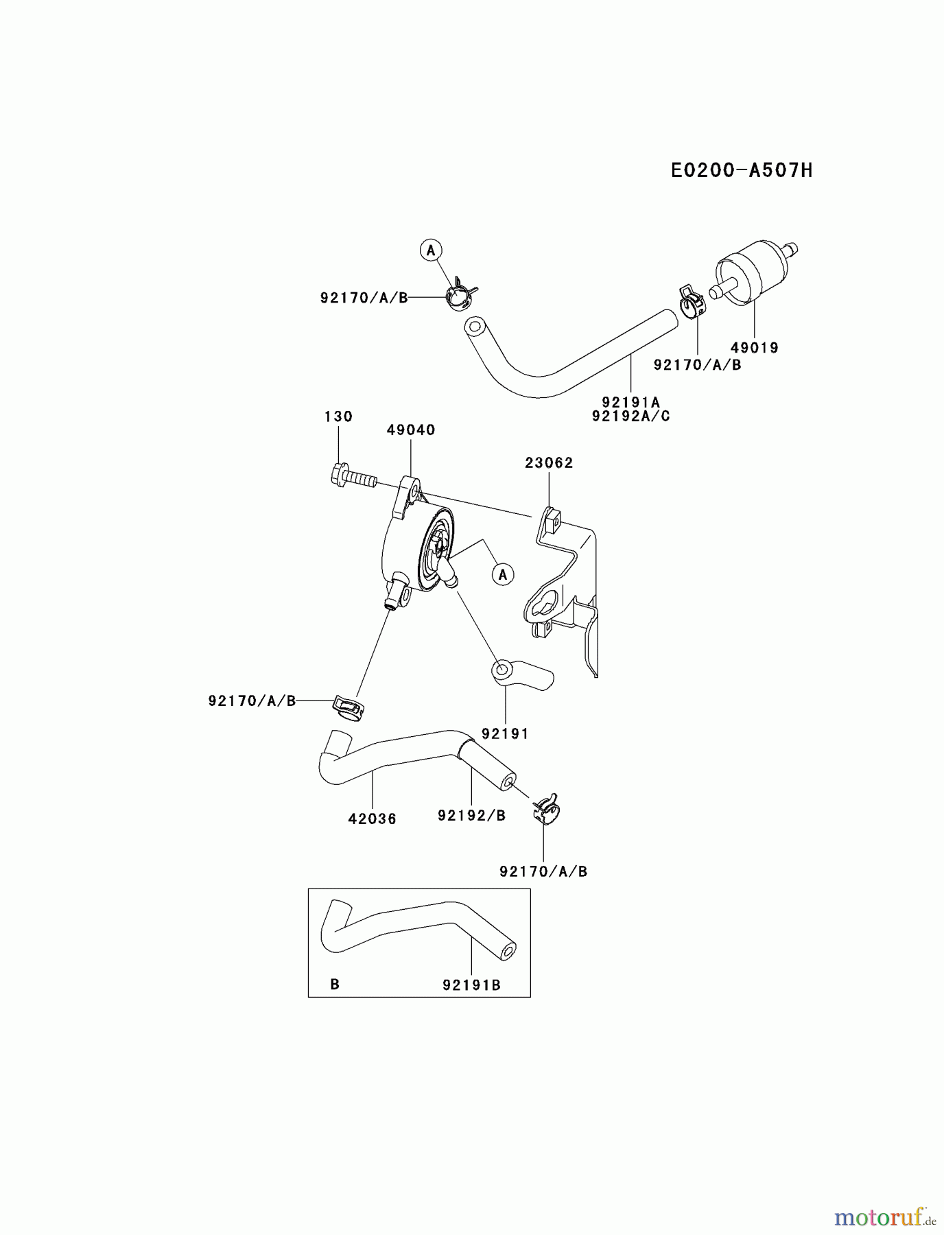 Kawasaki Motoren Motoren Vertikal FA210V - AS02 bis FH641V - DS24 FH580V-CS21 - Kawasaki FH580V 4-Stroke Engine FUEL-TANK/FUEL-VALVE