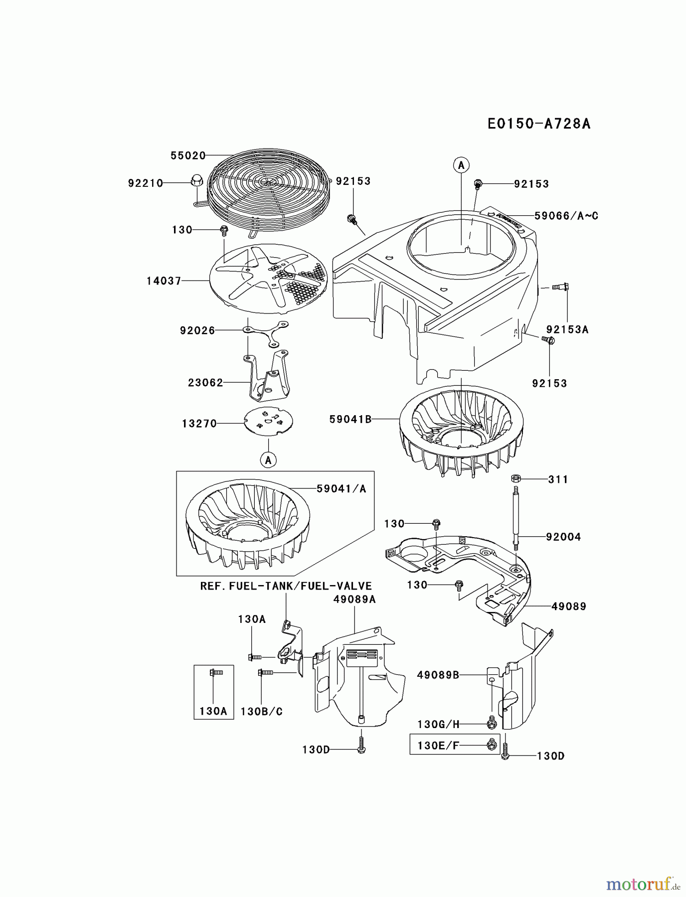 Kawasaki Motoren Motoren Vertikal FA210V - AS02 bis FH641V - DS24 FH580V-CS29 - Kawasaki FH580V 4-Stroke Engine COOLING-EQUIPMENT