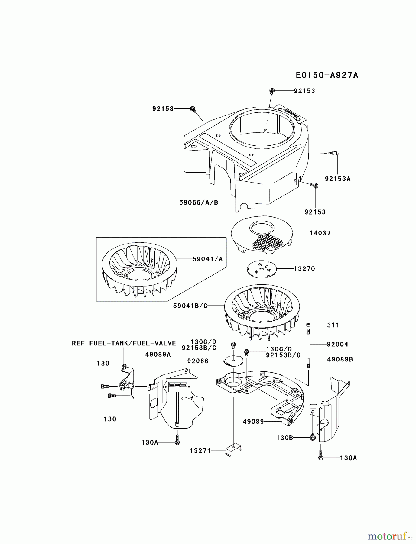  Kawasaki Motoren Motoren Vertikal FA210V - AS02 bis FH641V - DS24 FH580V-BS34 - Kawasaki FH580V 4-Stroke Engine COOLING-EQUIPMENT