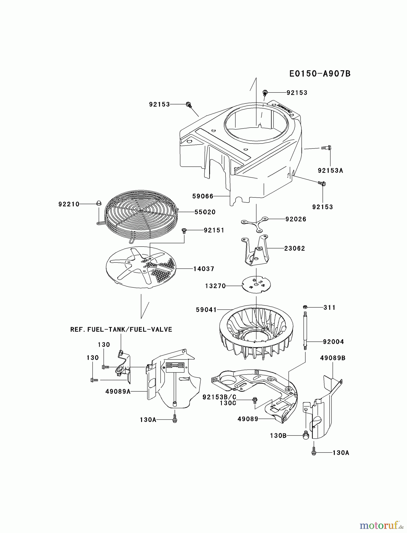 Kawasaki Motoren Motoren Vertikal FA210V - AS02 bis FH641V - DS24 FH580V-CS39 - Kawasaki FH580V 4-Stroke Engine COOLING-EQUIPMENT
