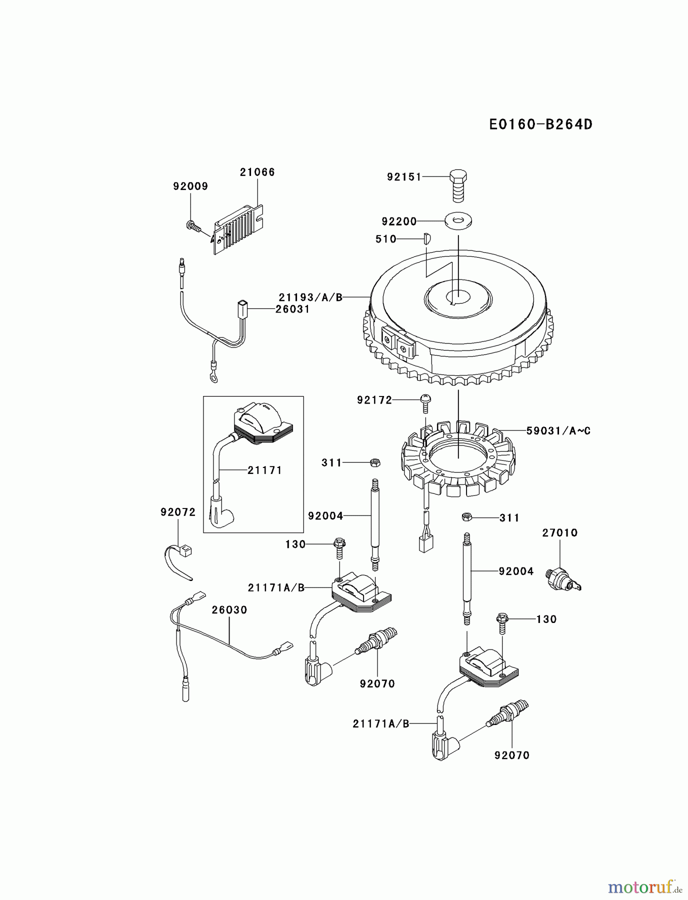 Kawasaki Motoren Motoren Vertikal FA210V - AS02 bis FH641V - DS24 FH580V-CS40 - Kawasaki FH580V 4-Stroke Engine ELECTRIC-EQUIPMENT