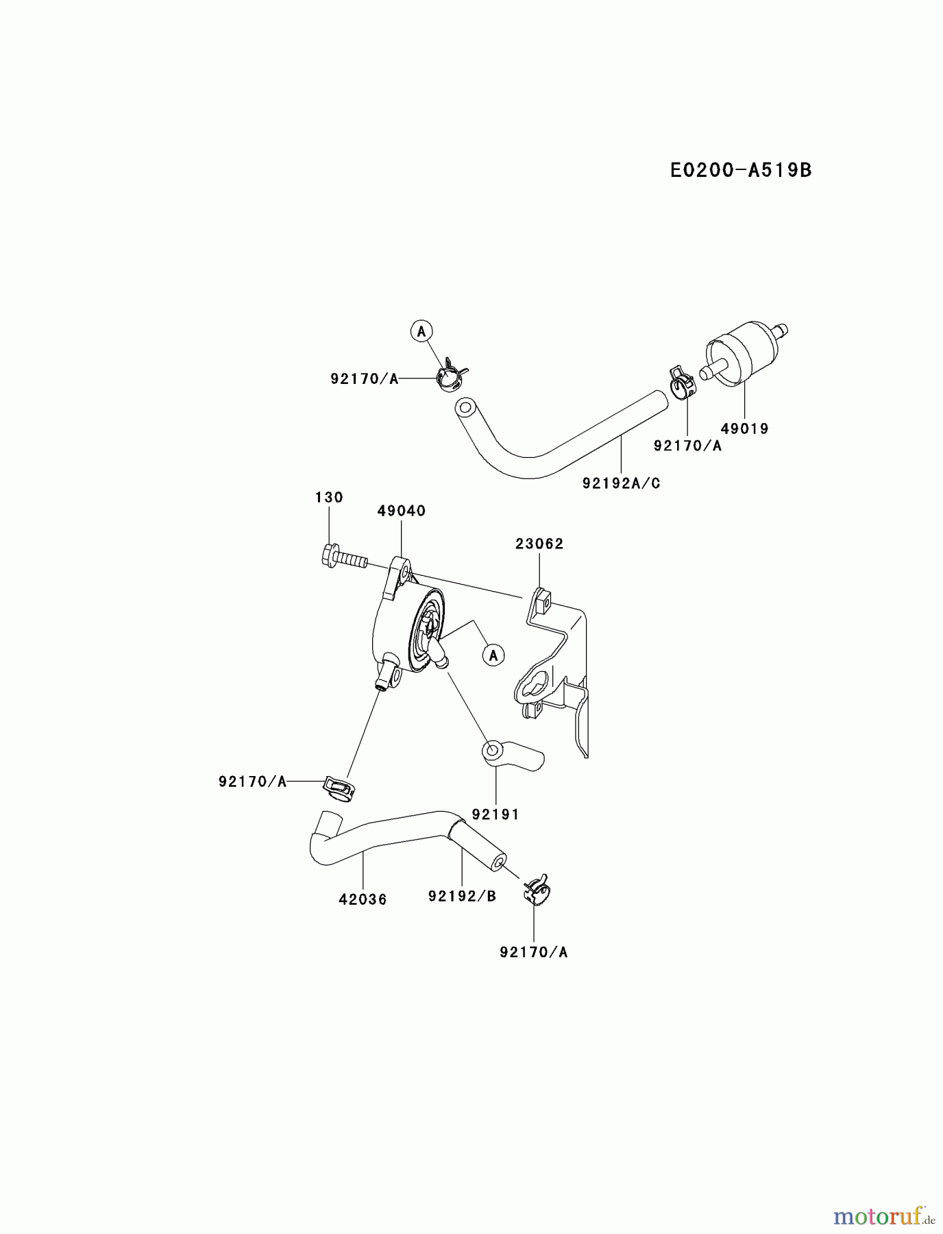 Kawasaki Motoren Motoren Vertikal FA210V - AS02 bis FH641V - DS24 FH580V-AS18 - Kawasaki FH580V 4-Stroke Engine FUEL-TANK/FUEL-VALVE