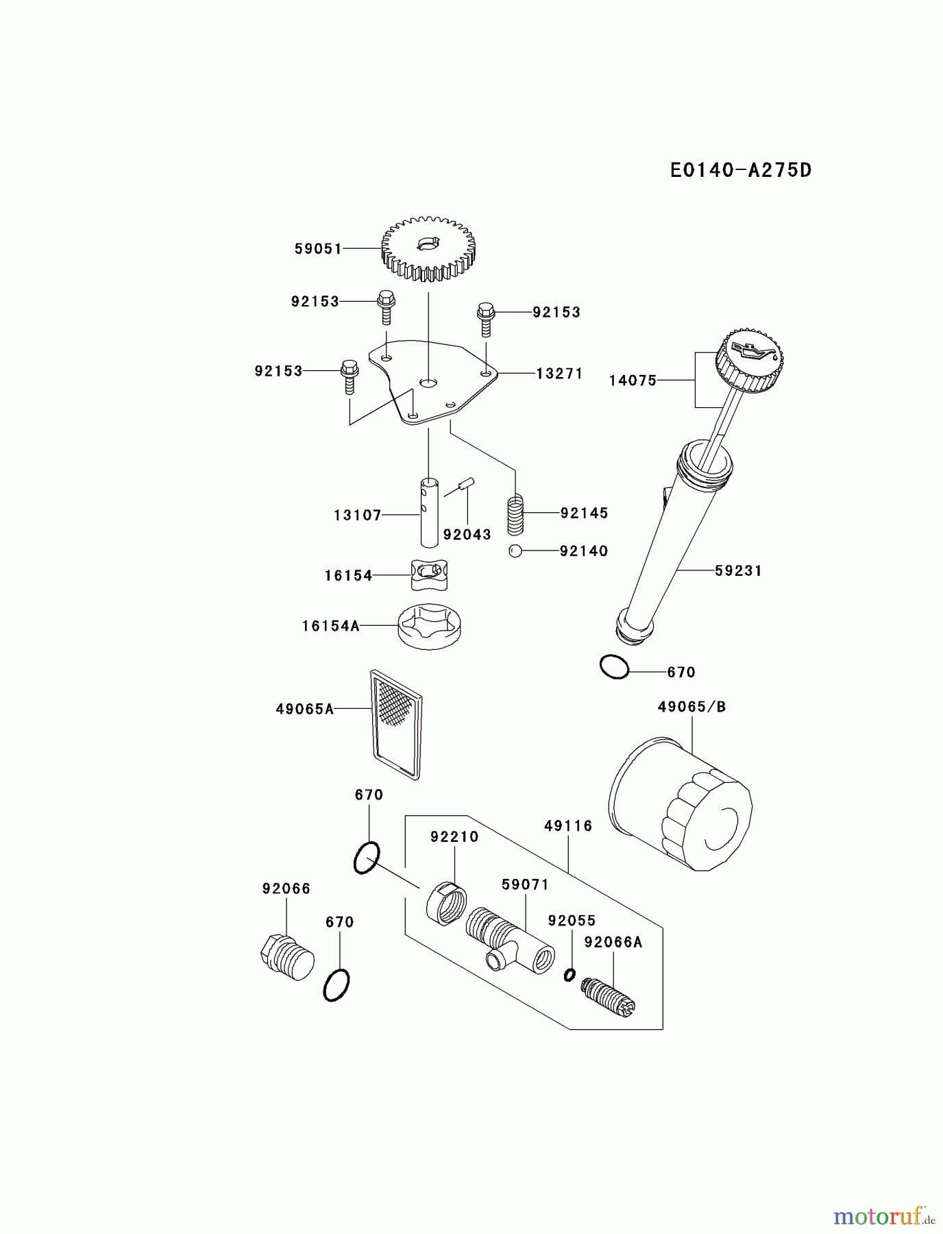 Kawasaki Motoren Motoren Vertikal FA210V - AS02 bis FH641V - DS24 FH580V-DS25 - Kawasaki FH580V 4-Stroke Engine LUBRICATION-EQUIPMENT