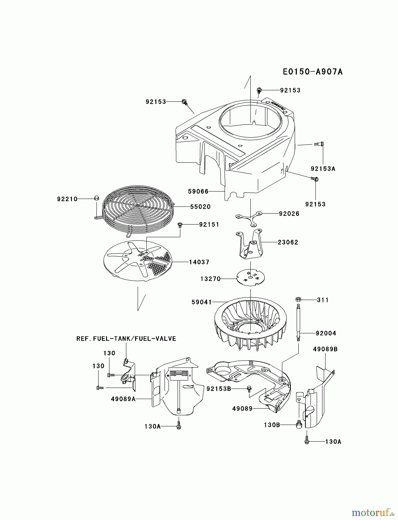 Kawasaki Motoren Motoren Vertikal FA210V - AS02 bis FH641V - DS24 FH541V-ES24 - Kawasaki FH541V 4-Stroke Engine COOLING-EQUIPMENT
