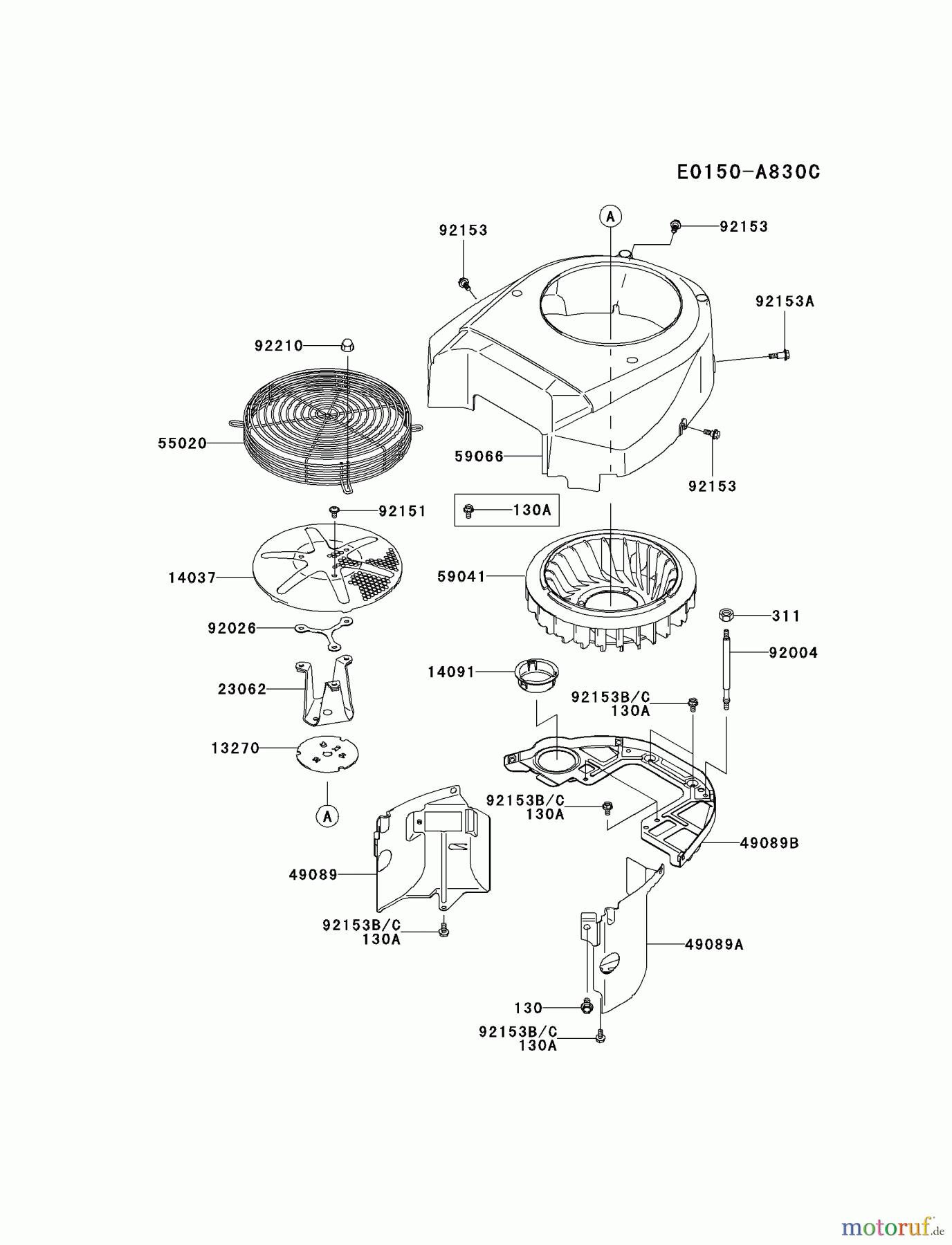 Kawasaki Motoren Motoren Vertikal FA210V - AS02 bis FH641V - DS24 FH601V-ES14 - Kawasaki FH601V 4-Stroke Engine COOLING-EQUIPMENT