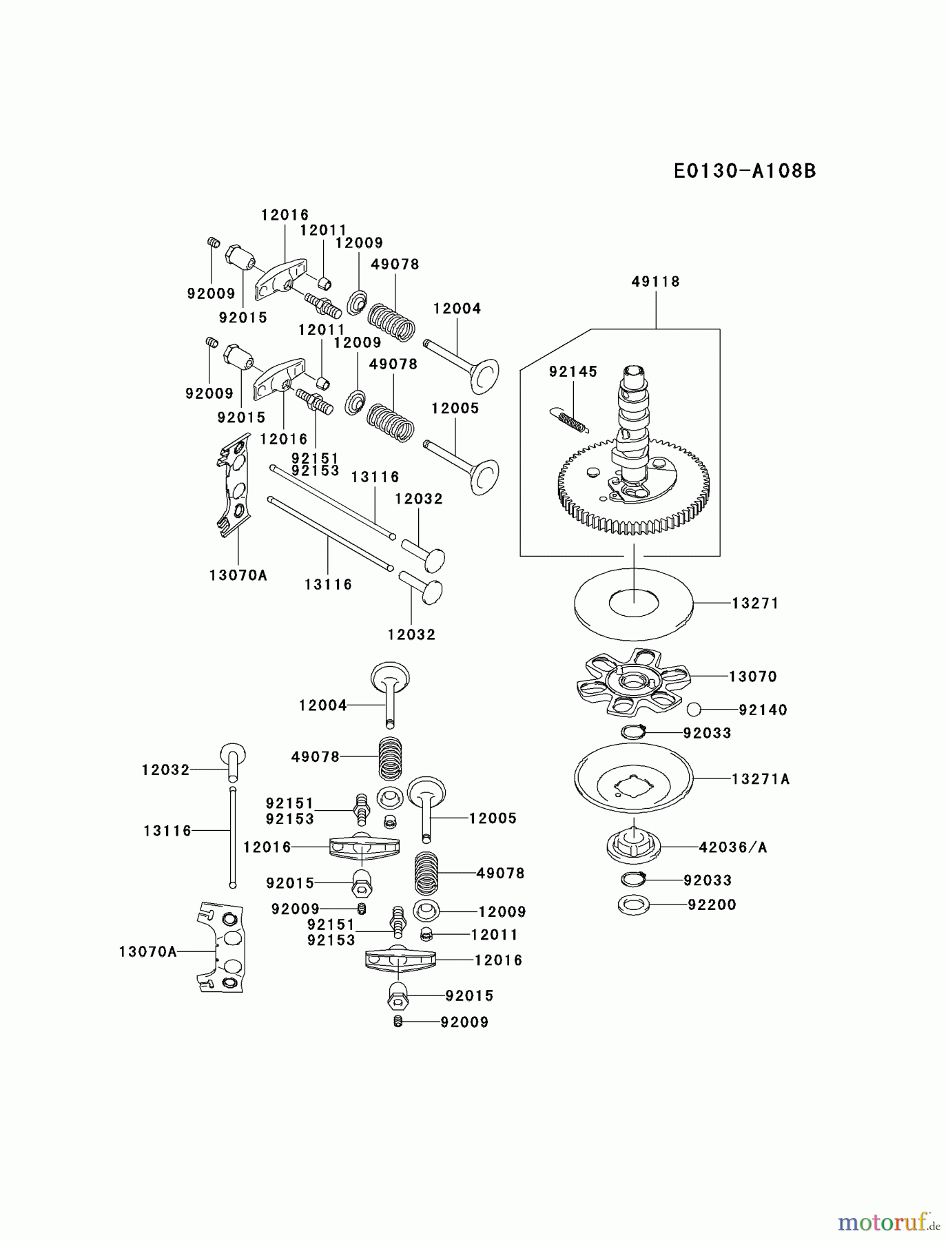 Kawasaki Motoren Motoren Vertikal FA210V - AS02 bis FH641V - DS24 FH601V-AS22 - Kawasaki FH601V 4-Stroke Engine VALVE/CAMSHAFT