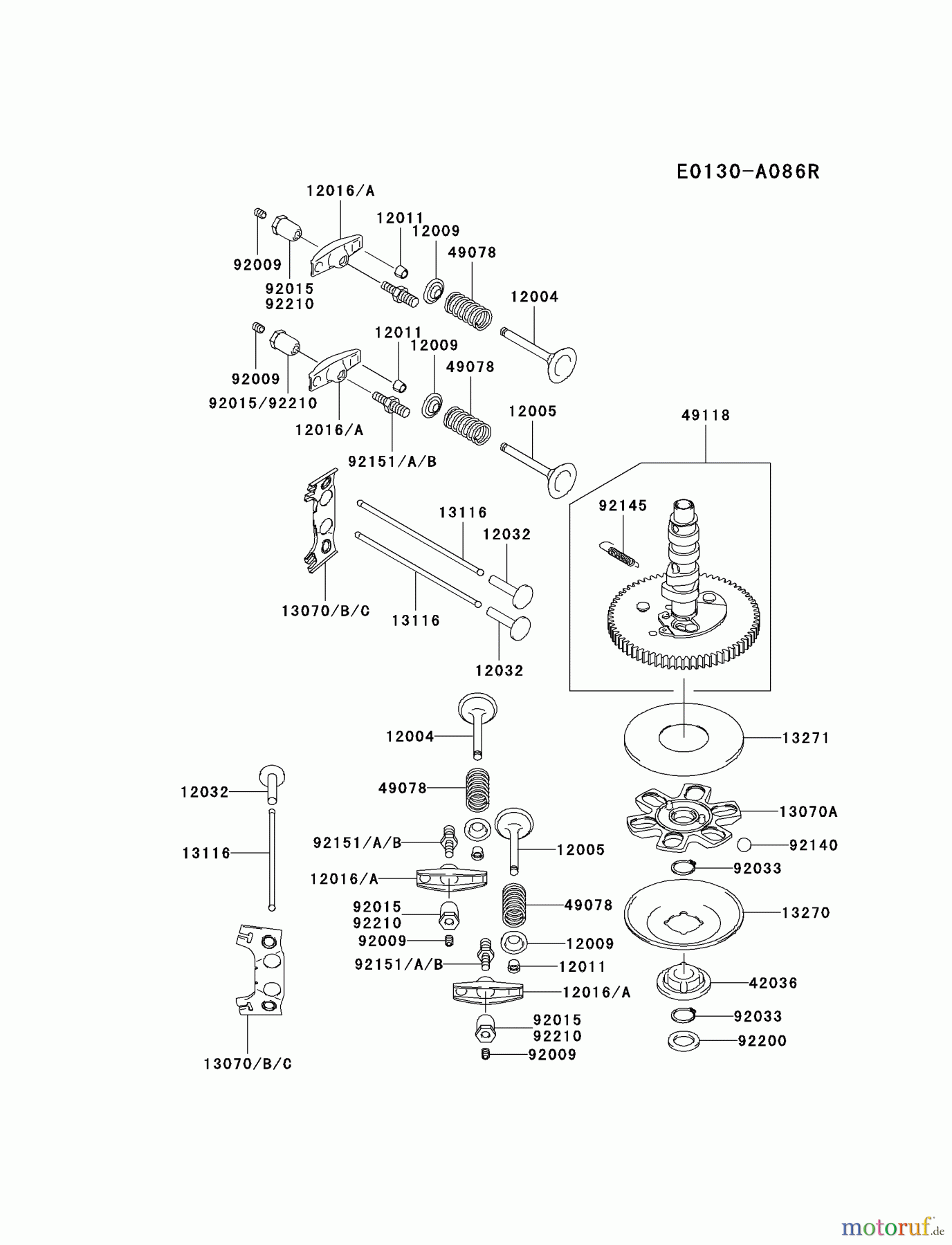 Kawasaki Motoren Motoren Vertikal FA210V - AS02 bis FH641V - DS24 FH641V-BS09 - Kawasaki FH641V 4-Stroke Engine VALVE/CAMSHAFT