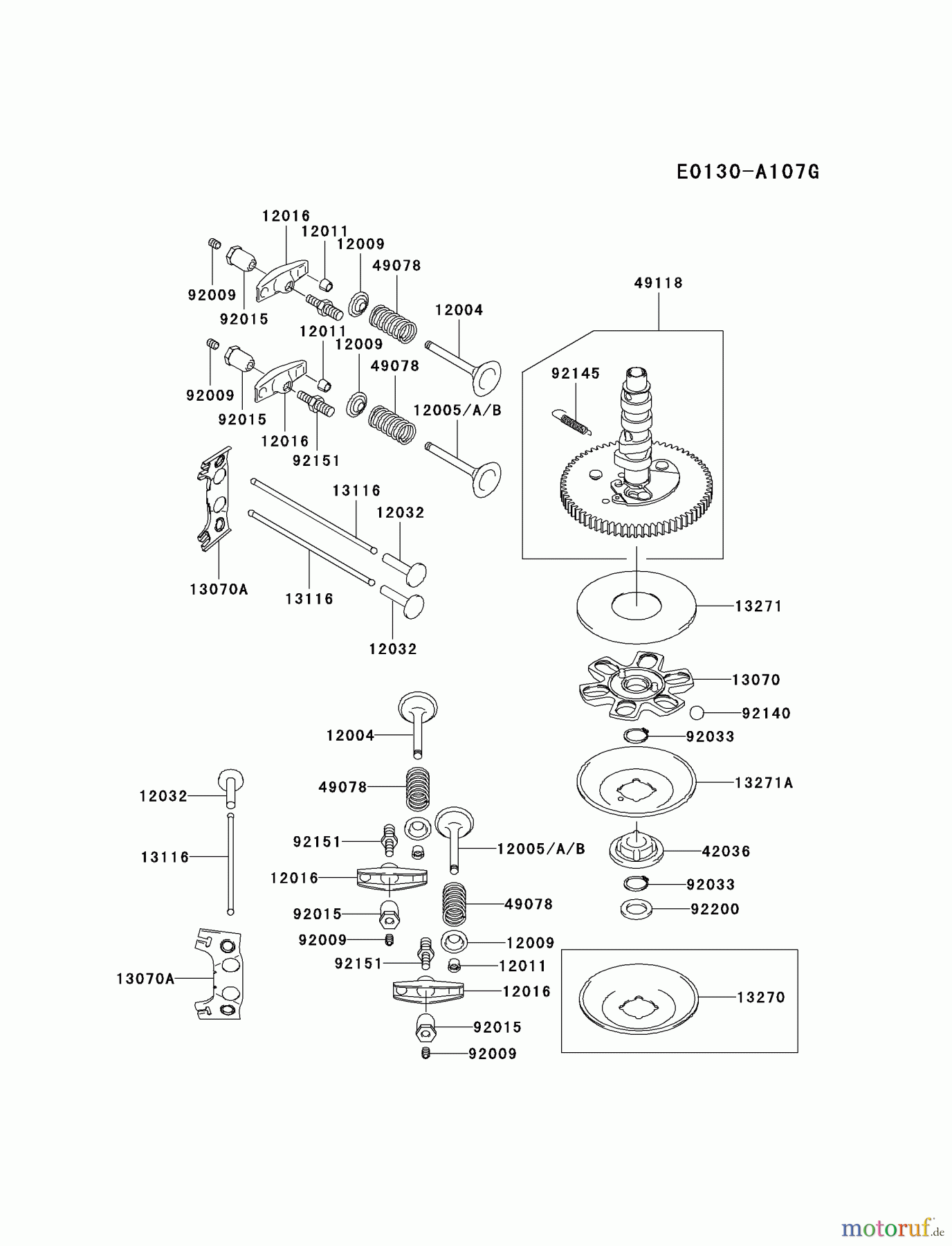 Kawasaki Motoren Motoren Vertikal FA210V - AS02 bis FH641V - DS24 FH641V-BS13 - Kawasaki FH641V 4-Stroke Engine VALVE/CAMSHAFT