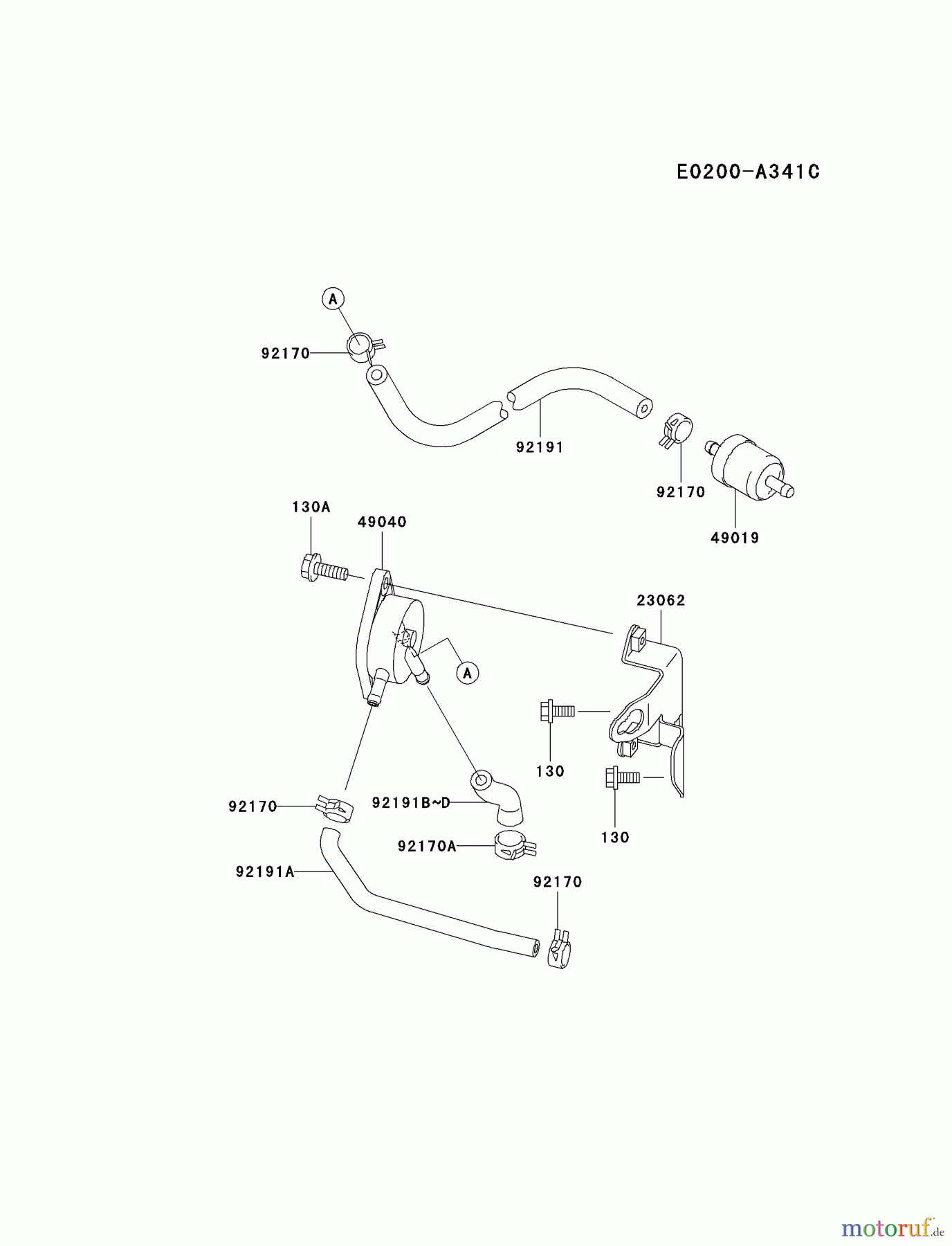 Kawasaki Motoren Motoren Vertikal FA210V - AS02 bis FH641V - DS24 FH641V-BS15 - Kawasaki FH641V 4-Stroke Engine FUEL-TANK/FUEL-VALVE