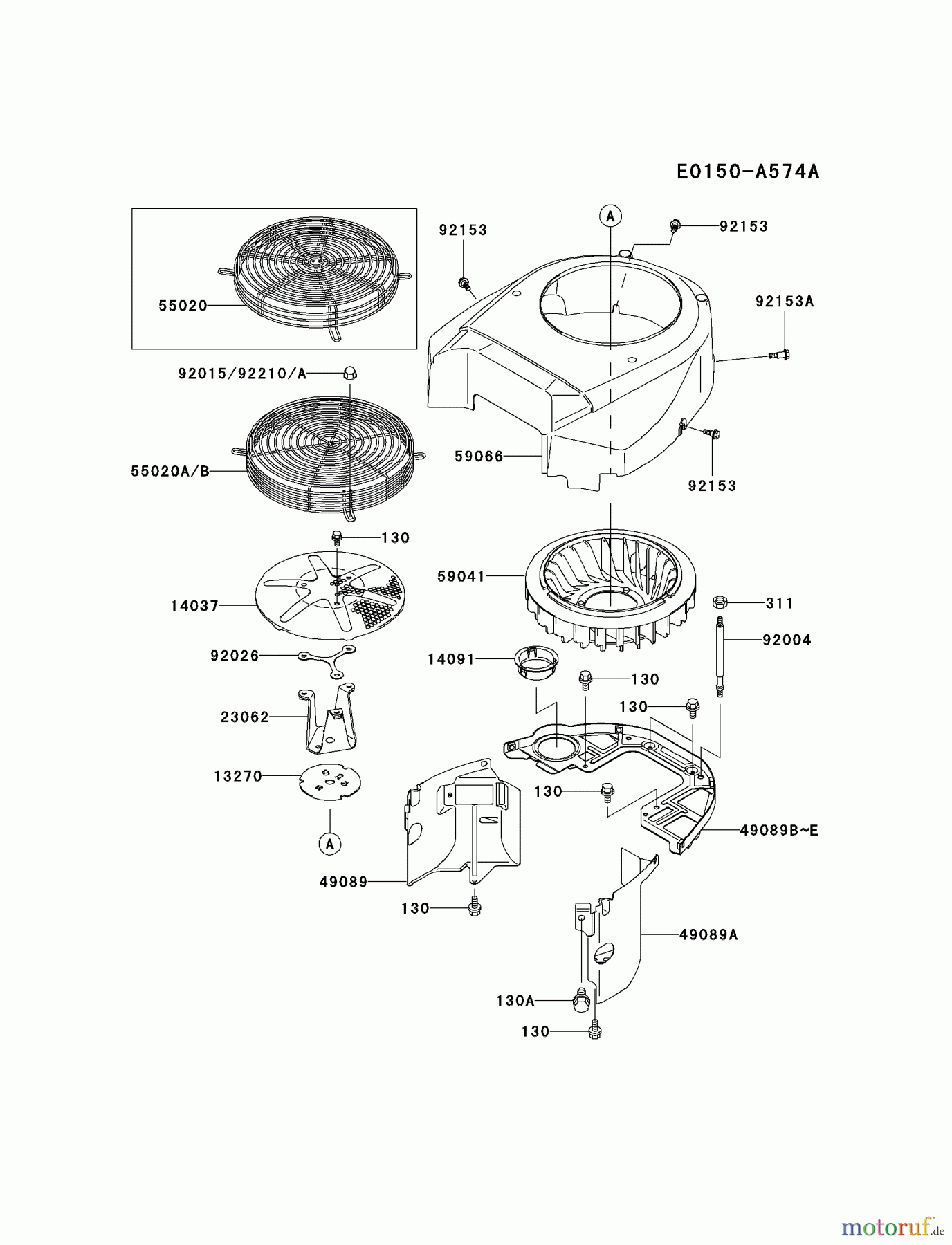 Kawasaki Motoren Motoren Vertikal FA210V - AS02 bis FH641V - DS24 FH641V-AS19 - Kawasaki FH641V 4-Stroke Engine COOLING-EQUIPMENT