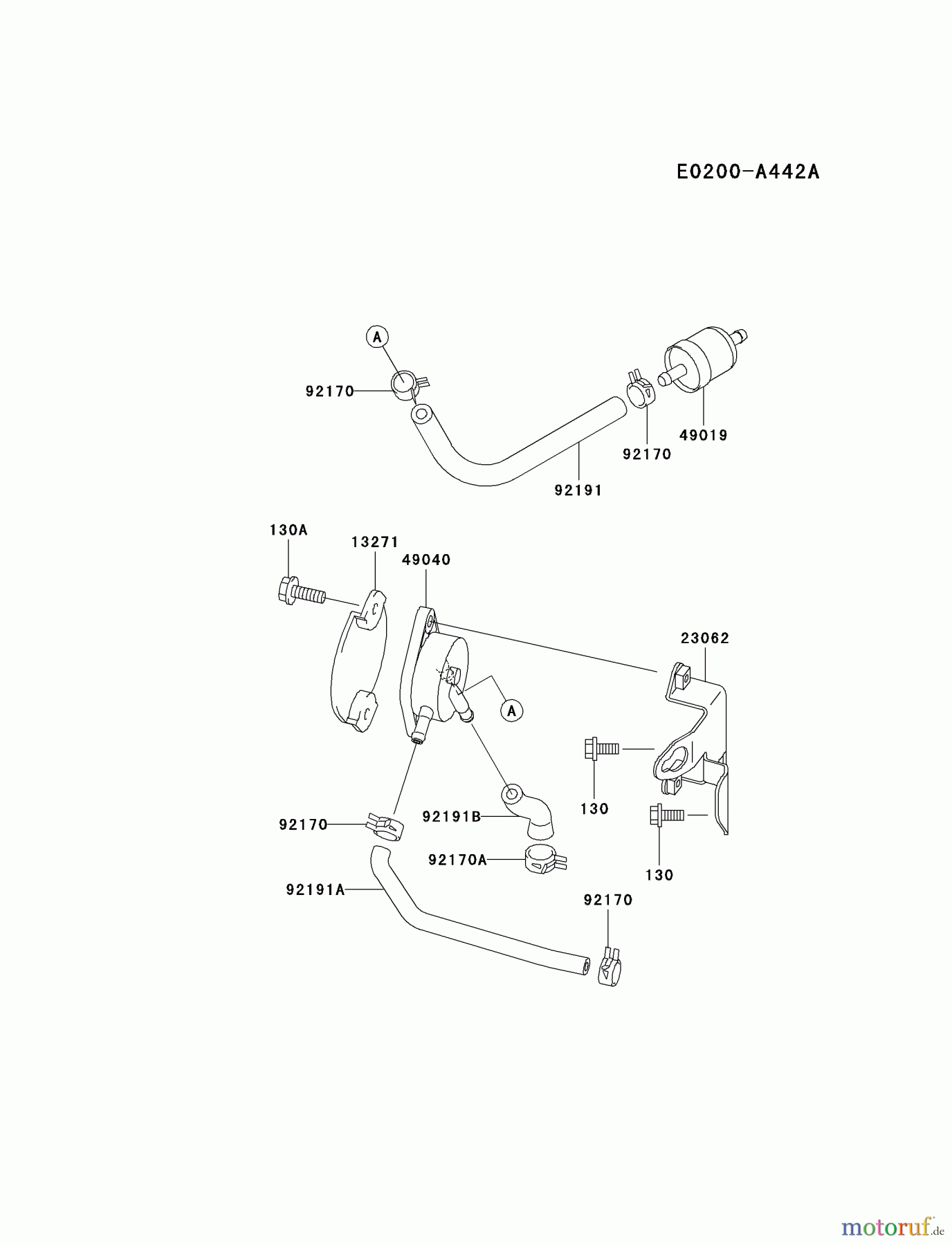 Kawasaki Motoren Motoren Vertikal FA210V - AS02 bis FH641V - DS24 FH601V-BS31 - Kawasaki FH601V 4-Stroke Engine FUEL-TANK/FUEL-VALVE