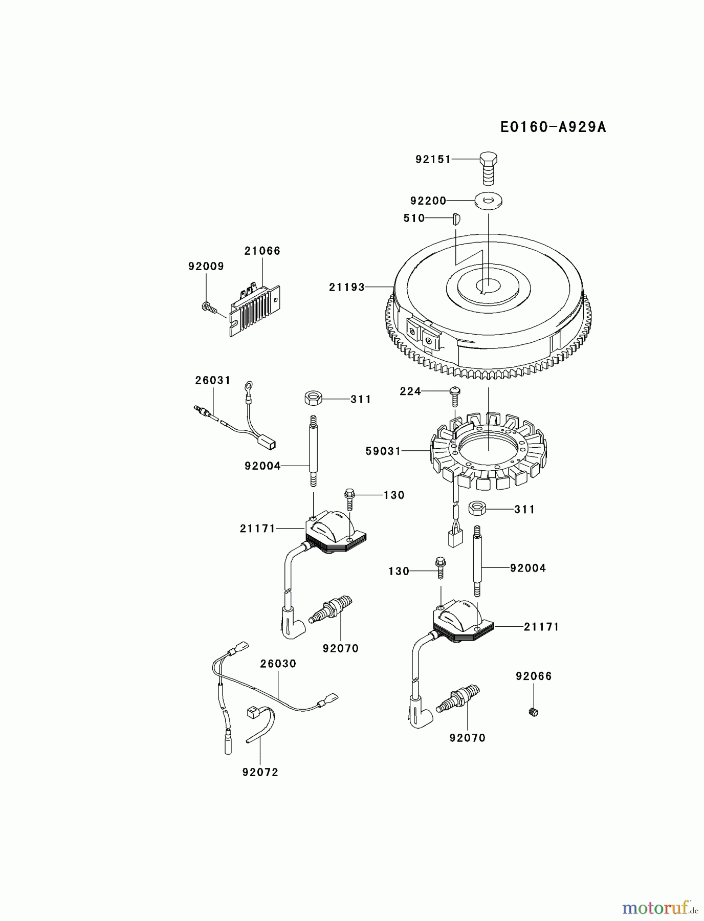 Kawasaki Motoren Motoren Vertikal FA210V - AS02 bis FH641V - DS24 FH641V-DS18 - Kawasaki FH641V 4-Stroke Engine ELECTRIC-EQUIPMENT