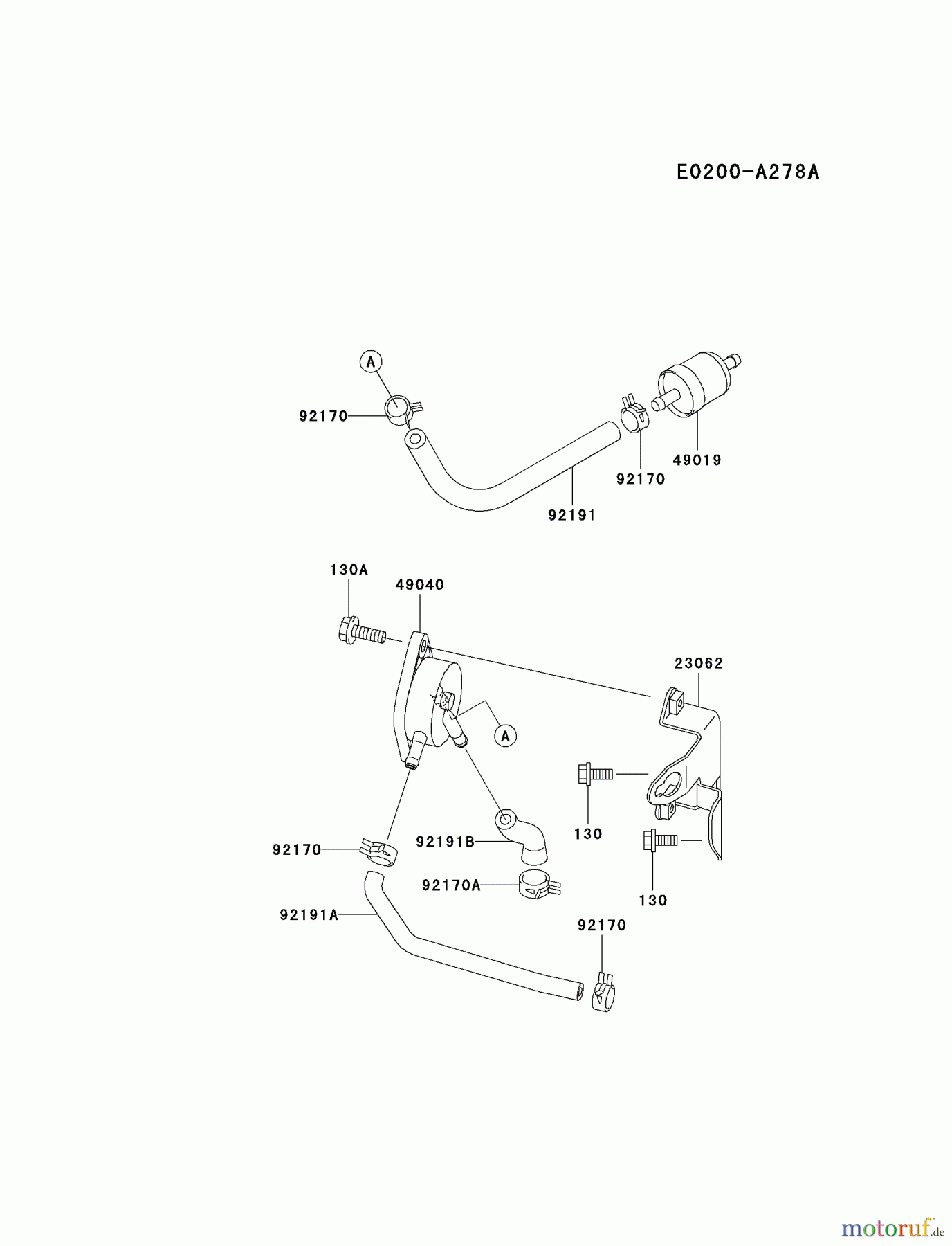 Kawasaki Motoren Motoren Vertikal FA210V - AS02 bis FH641V - DS24 FH601V-AS24 - Kawasaki FH601V 4-Stroke Engine FUEL-TANK/FUEL-VALVE