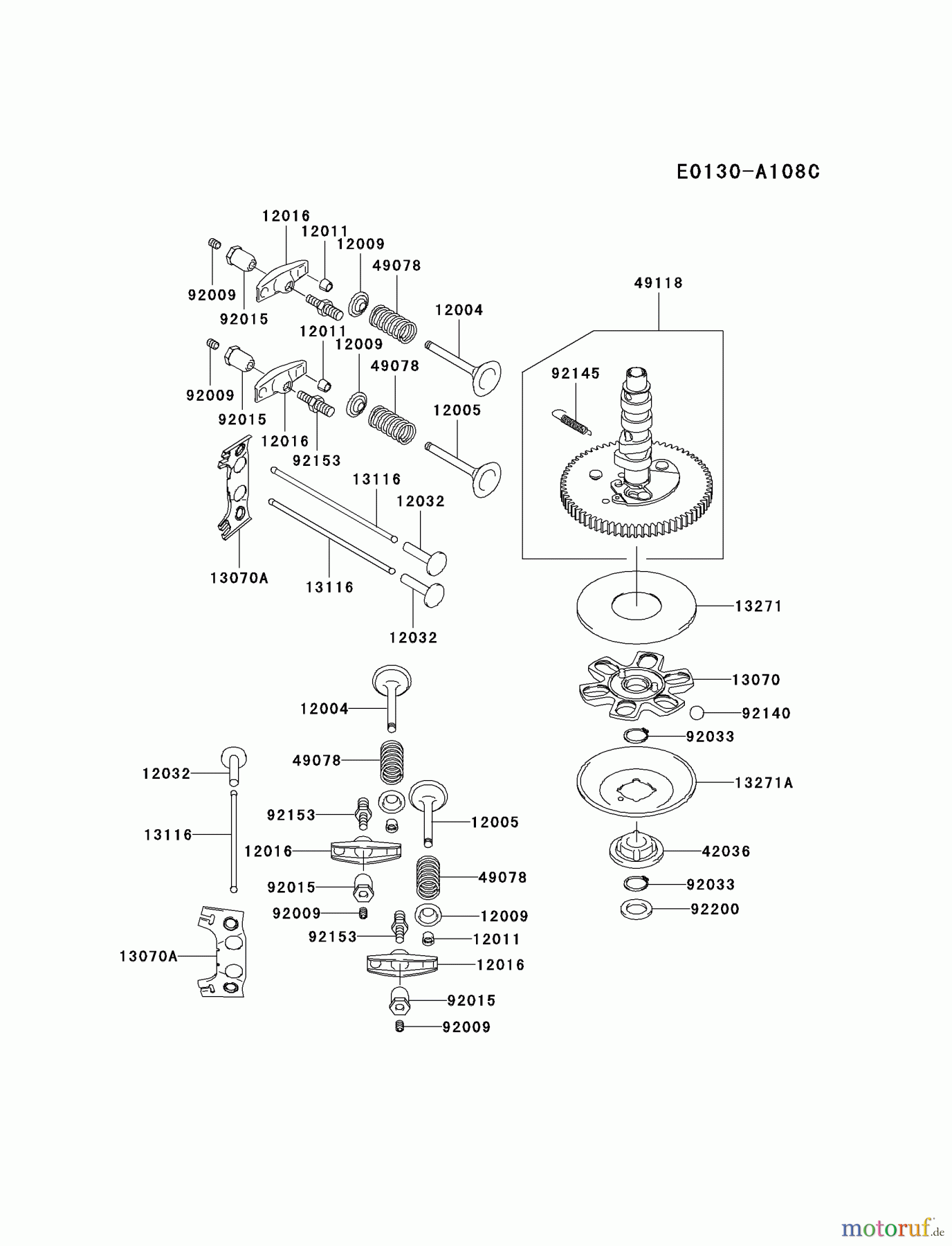 Kawasaki Motoren Motoren Vertikal FA210V - AS02 bis FH641V - DS24 FH601V-ES08 - Kawasaki FH601V 4-Stroke Engine VALVE/CAMSHAFT