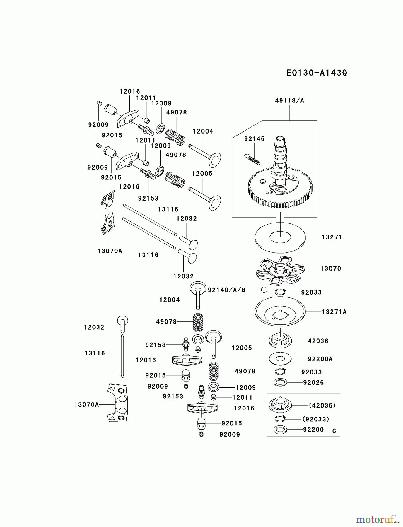 Kawasaki Motoren Motoren Vertikal FA210V - AS02 bis FH641V - DS24 FH641V-CS28 - Kawasaki FH641V 4-Stroke Engine VALVE/CAMSHAFT