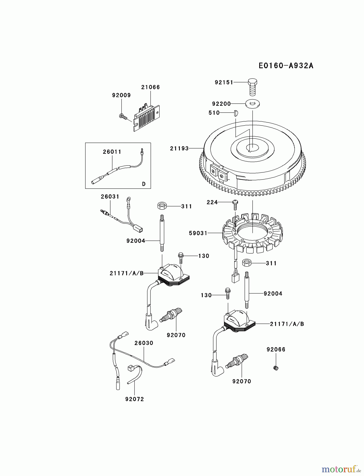 Kawasaki Motoren Motoren Vertikal FH641V - DS25 bis FS481V - BS13 FH641V-ES09 - Kawasaki FH641V 4-Stroke Engine ELECTRIC-EQUIPMENT