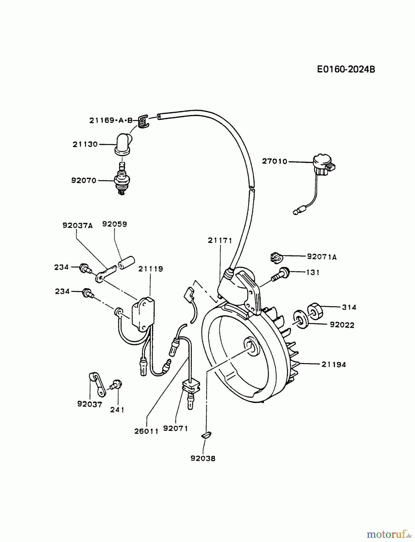  Kawasaki Motoren Motoren, Horizontal FA130D-BS21 - Kawasaki FA130D 4-Stroke Engine ELECTRIC-EQUIPMENT