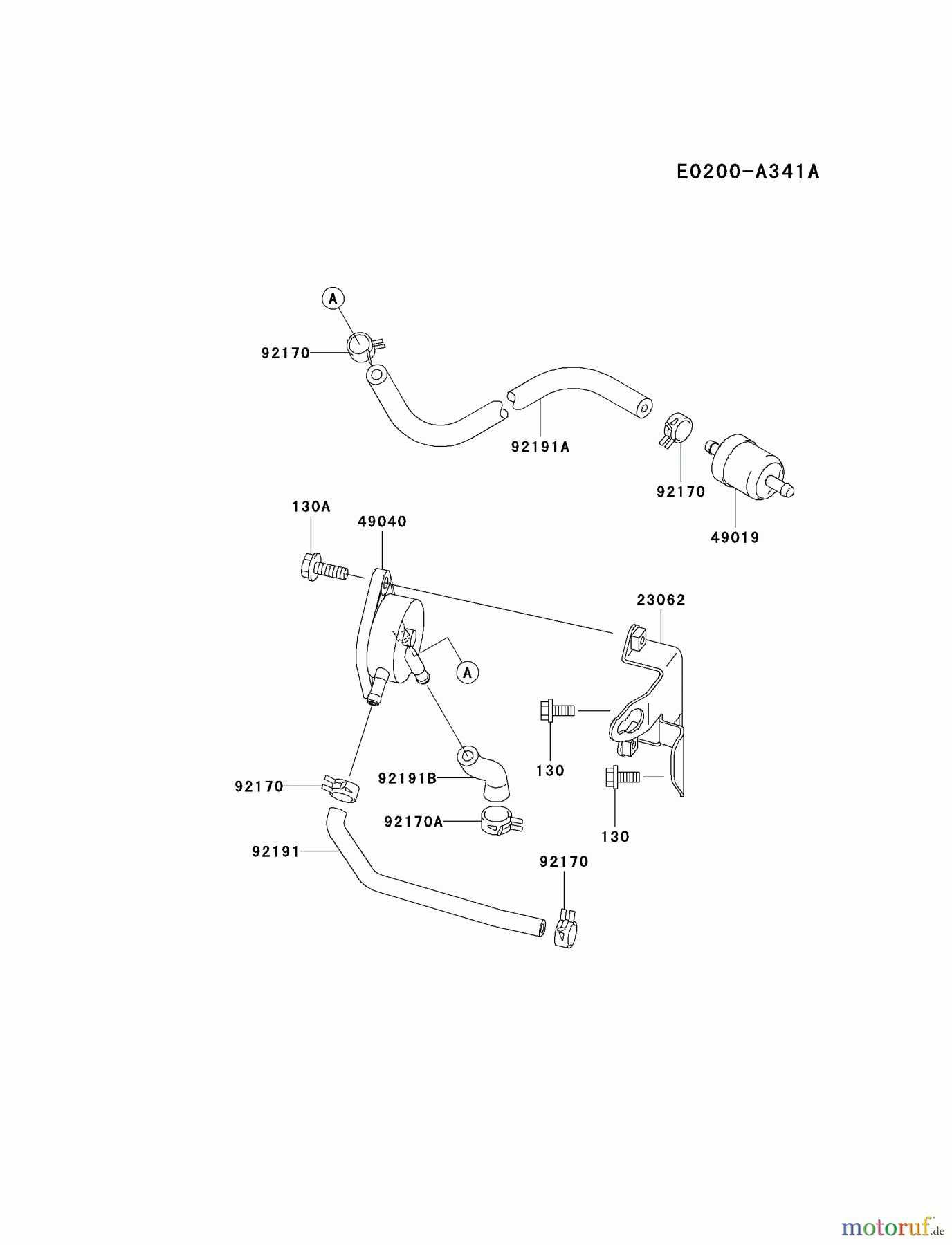  Kawasaki Motoren Motoren Vertikal FH641V - DS25 bis FS481V - BS13 FH721V-AS10 - Kawasaki FH721V 4-Stroke Engine FUEL-TANK/FUEL-VALVE