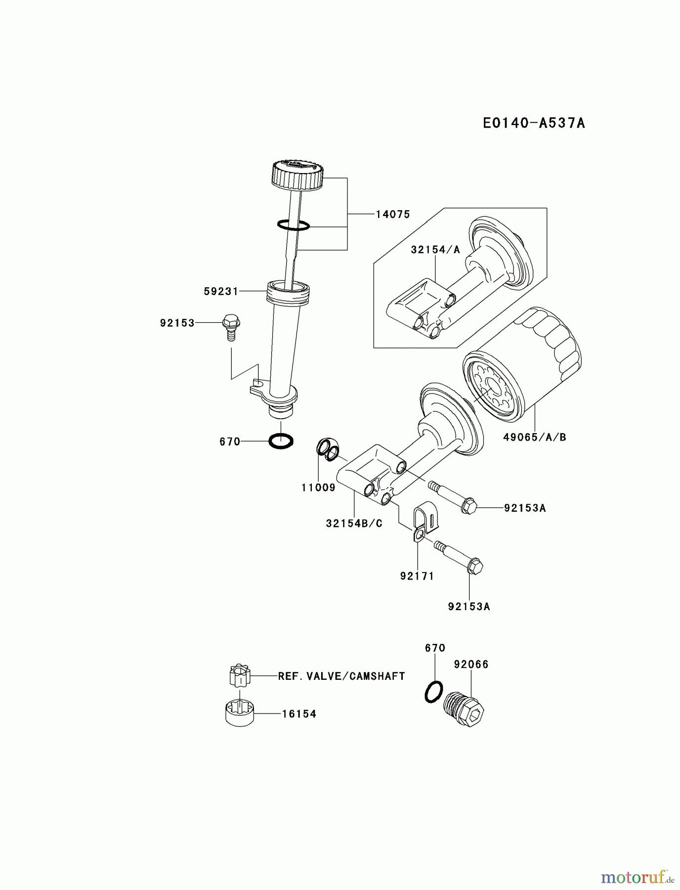  Kawasaki Motoren Motoren Vertikal FH641V - DS25 bis FS481V - BS13 FJ180V-AS23 - Kawasaki FJ180V 4-Stroke Engine LUBRICATION-EQUIPMENT