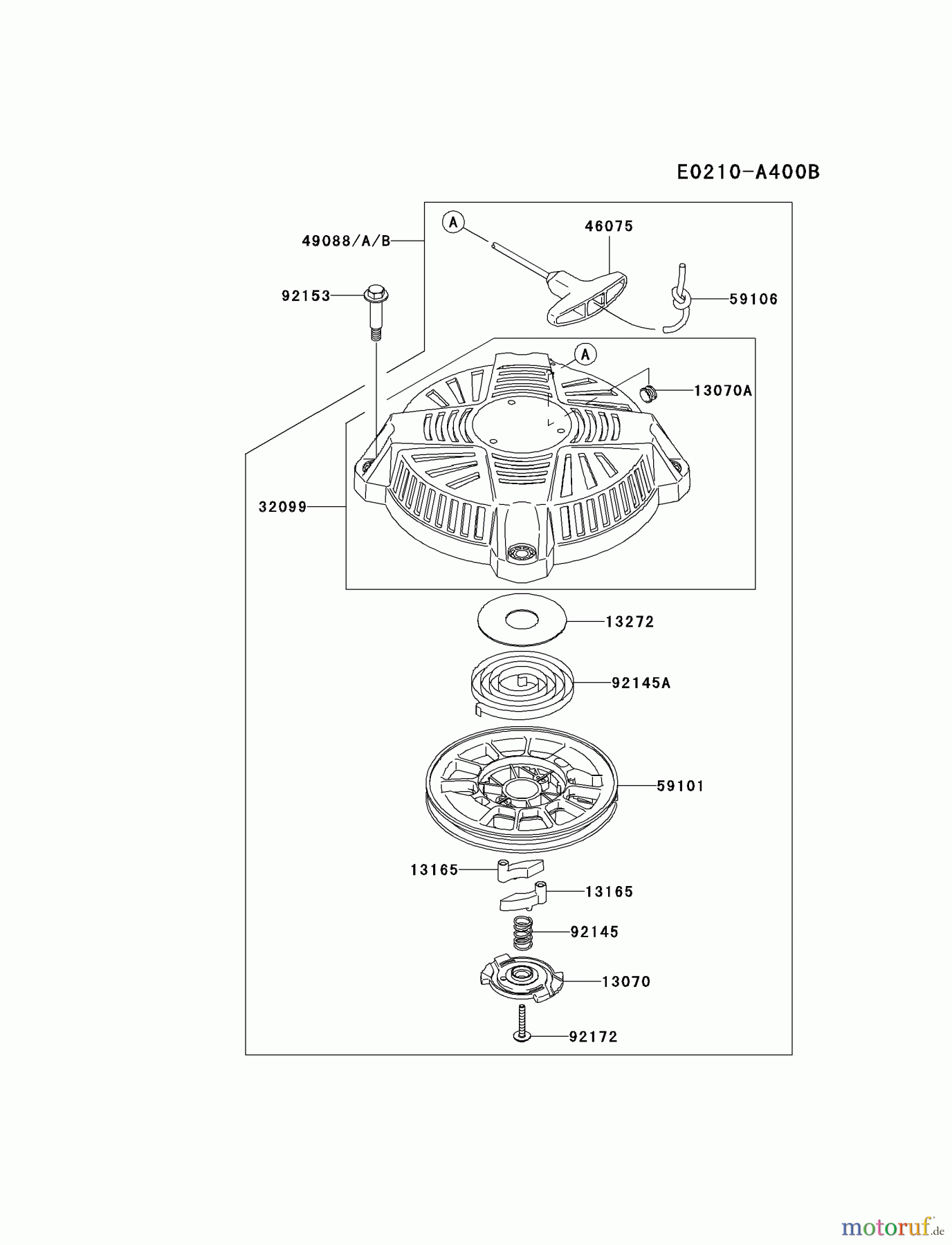  Kawasaki Motoren Motoren Vertikal FH641V - DS25 bis FS481V - BS13 FJ180V-BS31 - Kawasaki FJ180V 4-Stroke Engine STARTER