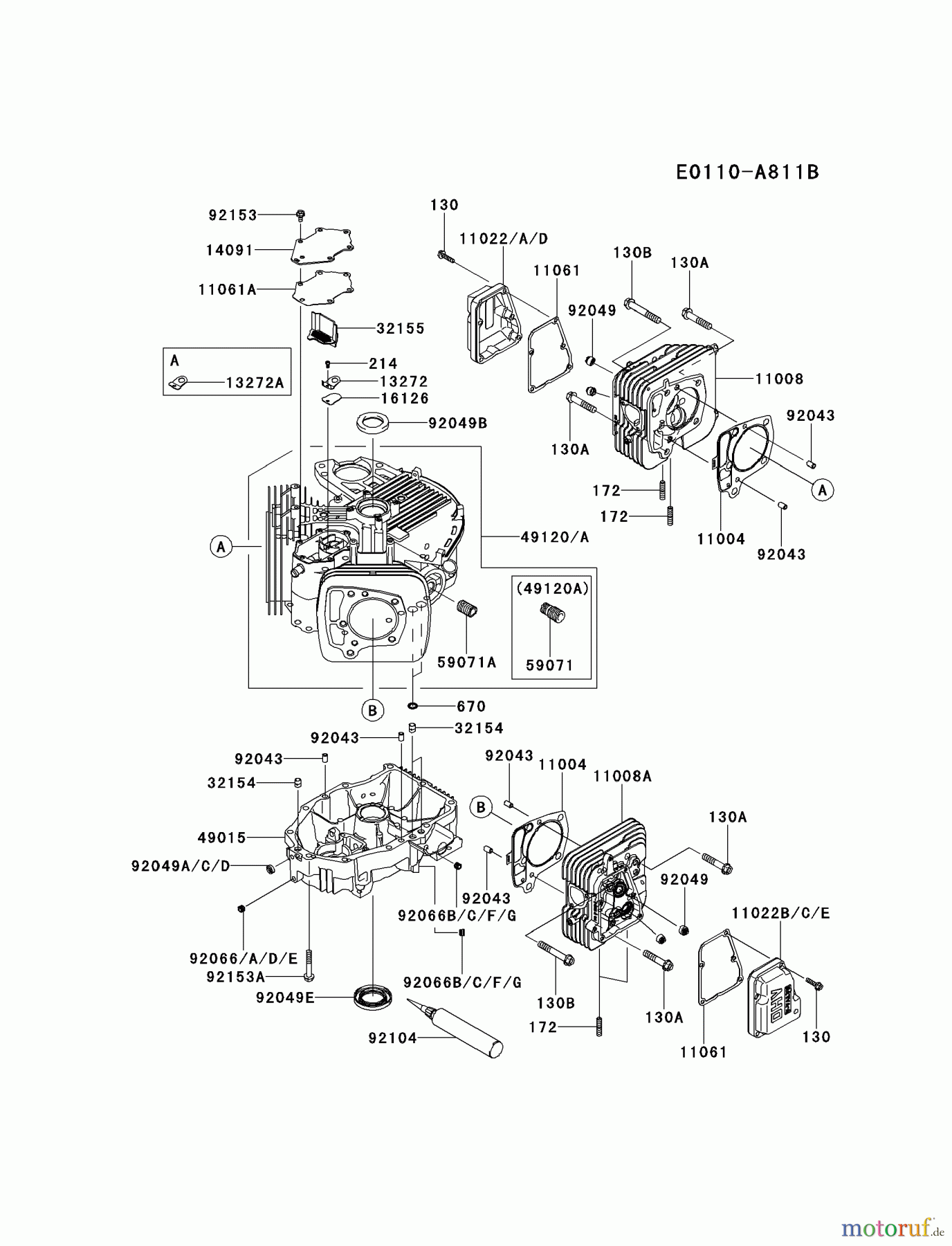  Kawasaki Motoren Motoren Vertikal FH641V - DS25 bis FS481V - BS13 FR730V-CS10 - Kawasaki FR730V 4-Stroke Engine CYLINDER/CRANKCASE #1