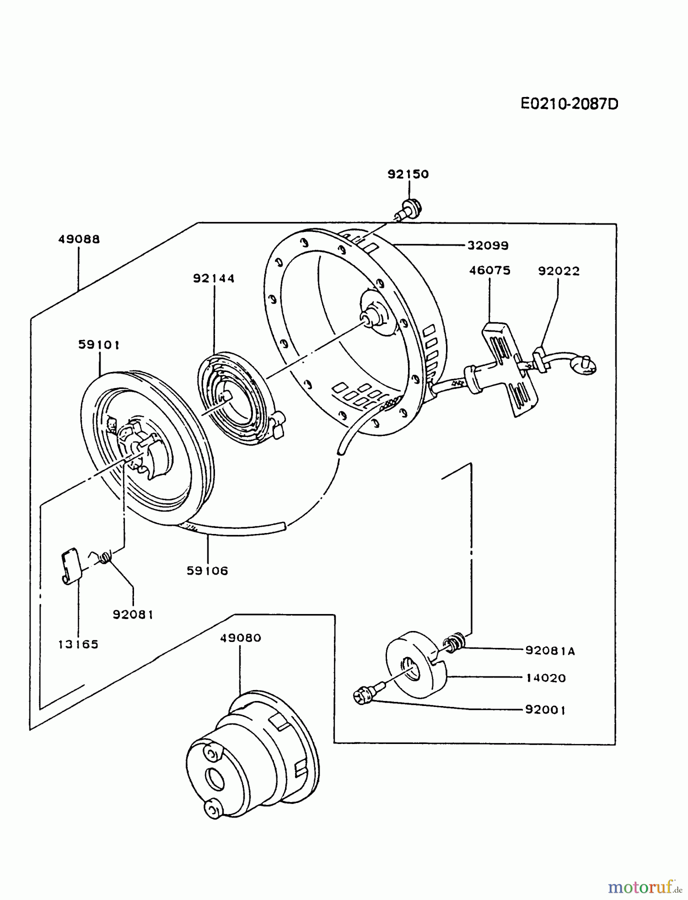  Kawasaki Motoren Motoren, Horizontal FA130D-GS06 - Kawasaki FA130D 4-Stroke Engine STARTER