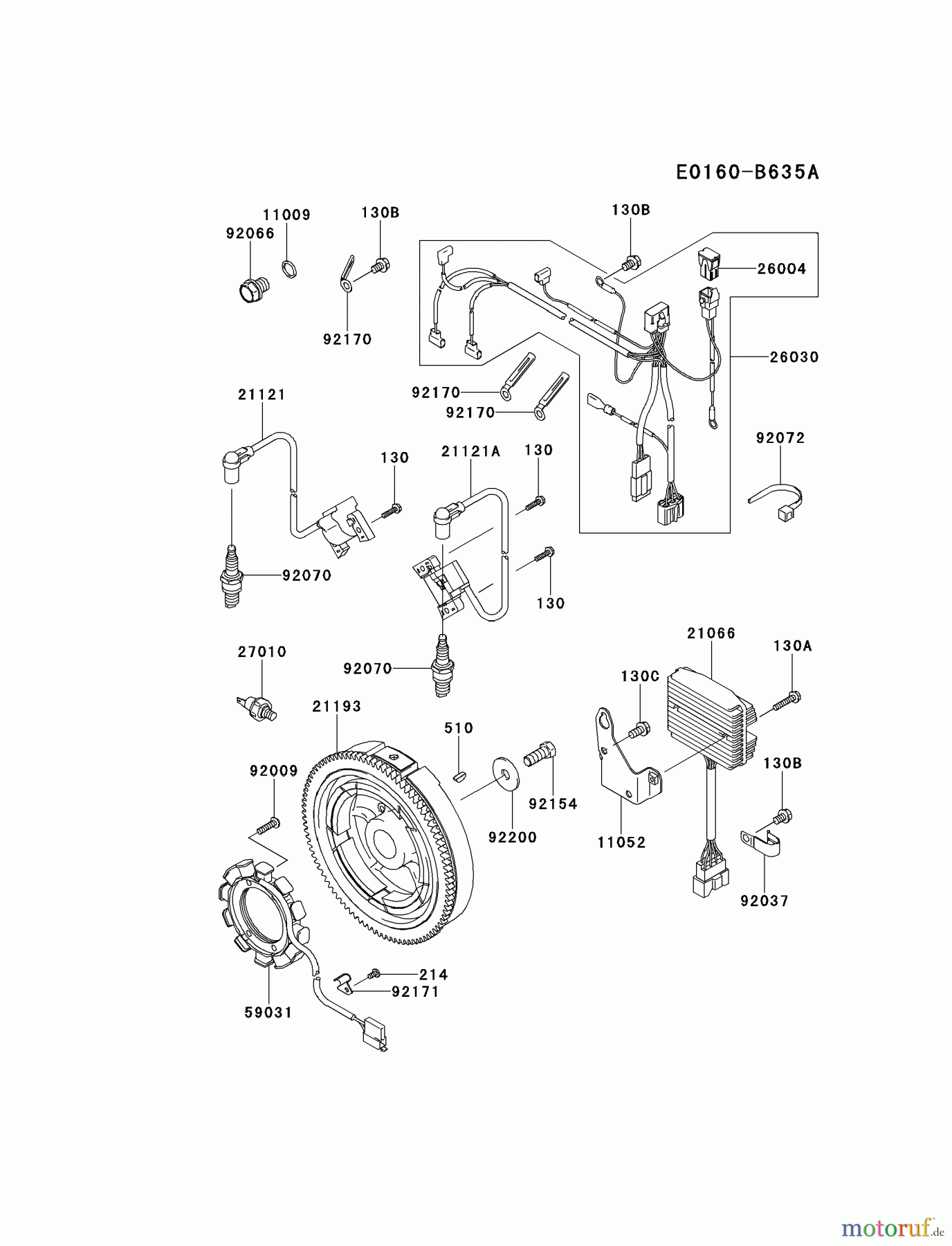  Kawasaki Motoren Motoren, Horizontal FD750D-GS03 - Kawasaki FD750D 4-Stroke Engine ELECTRIC-EQUIPMENT