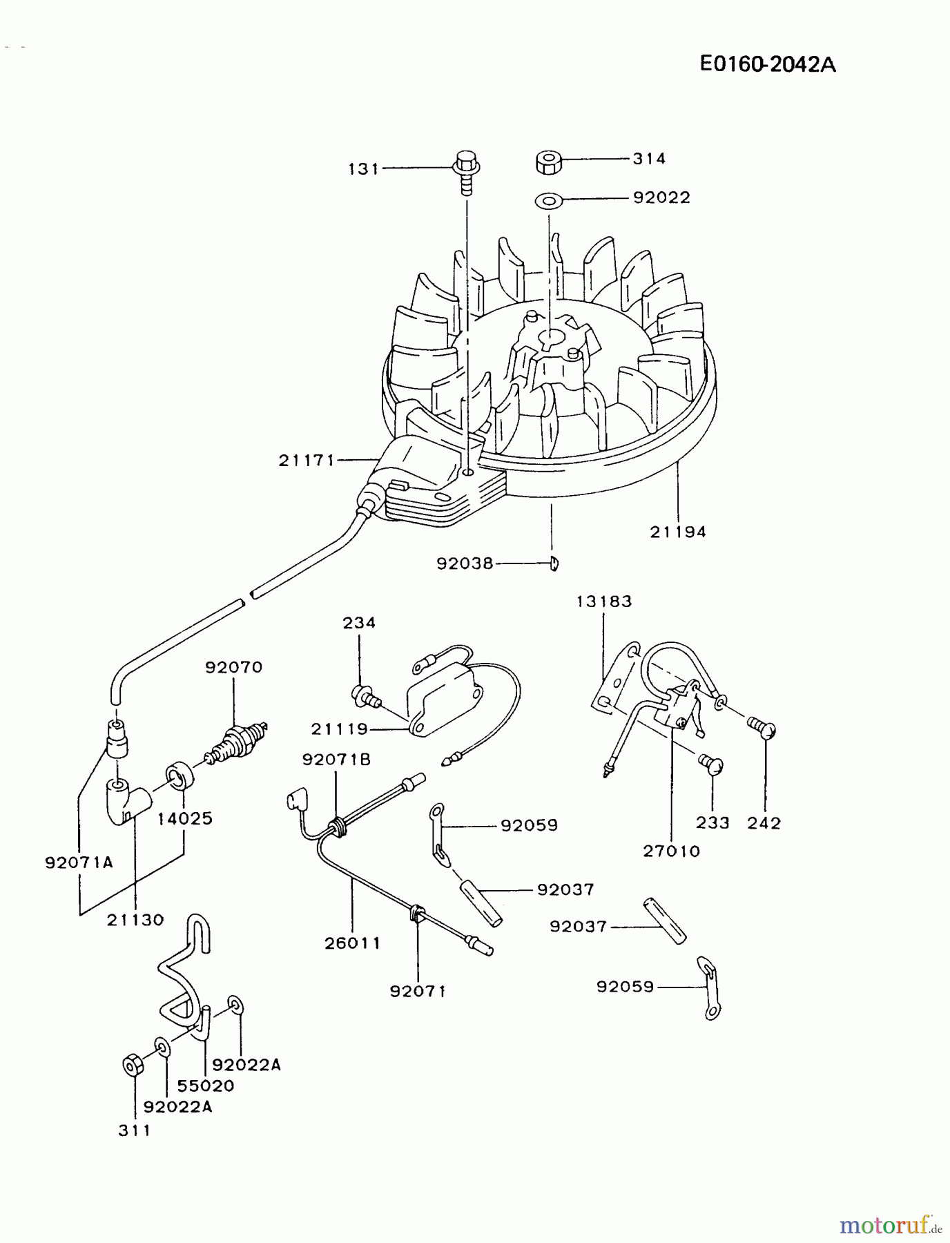  Kawasaki Motoren Motoren Vertikal FA210V - AS02 bis FH641V - DS24 FA210V-AS03 - Kawasaki FA210V 4-Stroke Engine ELECTRIC-EQUIPMENT