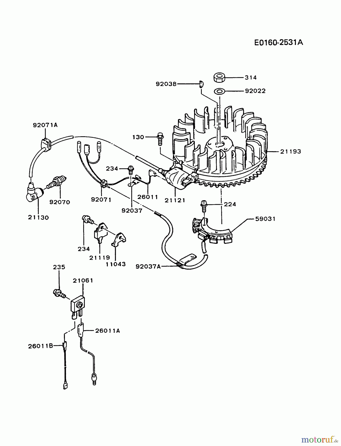 Kawasaki Motoren Motoren Vertikal FA210V - AS02 bis FH641V - DS24 FB460V-BS19 - Kawasaki FB460V 4-Stroke Engine ELECTRIC-EQUIPMENT
