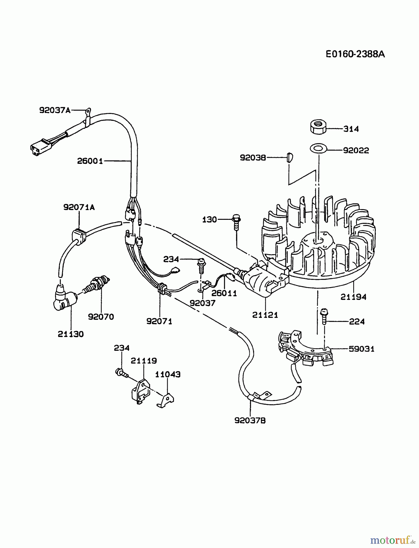 Kawasaki Motoren Motoren Vertikal FA210V - AS02 bis FH641V - DS24 FB460V-FS08 - Kawasaki FB460V 4-Stroke Engine ELECTRIC-EQUIPMENT