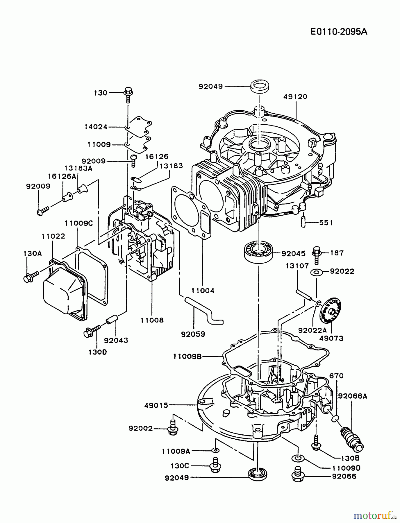  Kawasaki Motoren Motoren Vertikal FA210V - AS02 bis FH641V - DS24 FC150V-AS04 - Kawasaki FC150V 4-Stroke Engine CYLINDER/CRANKCASE