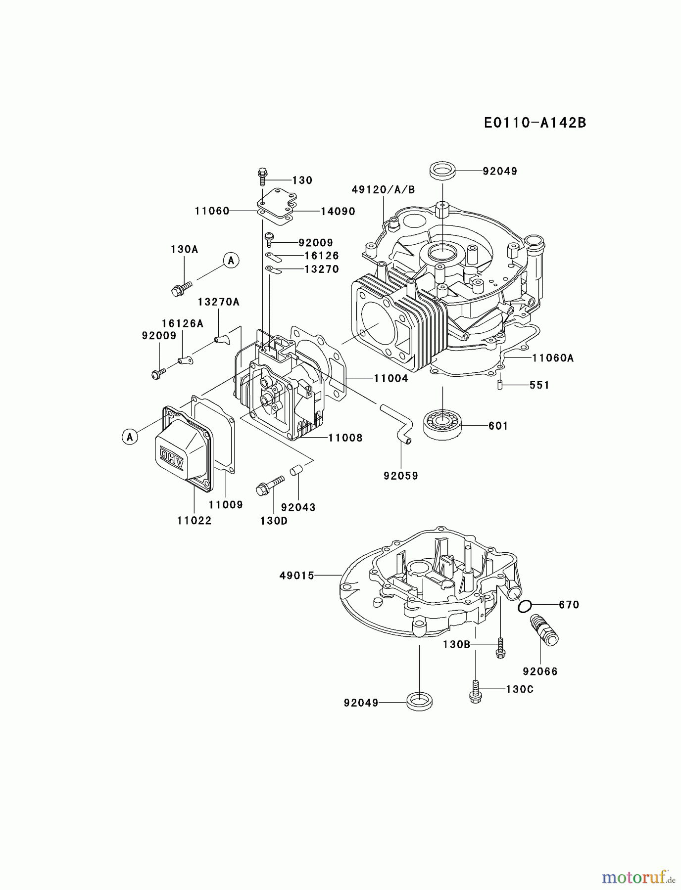 Kawasaki Motoren Motoren Vertikal FA210V - AS02 bis FH641V - DS24 FC150V-ES26 - Kawasaki FC150V 4-Stroke Engine CYLINDER/CRANKCASE
